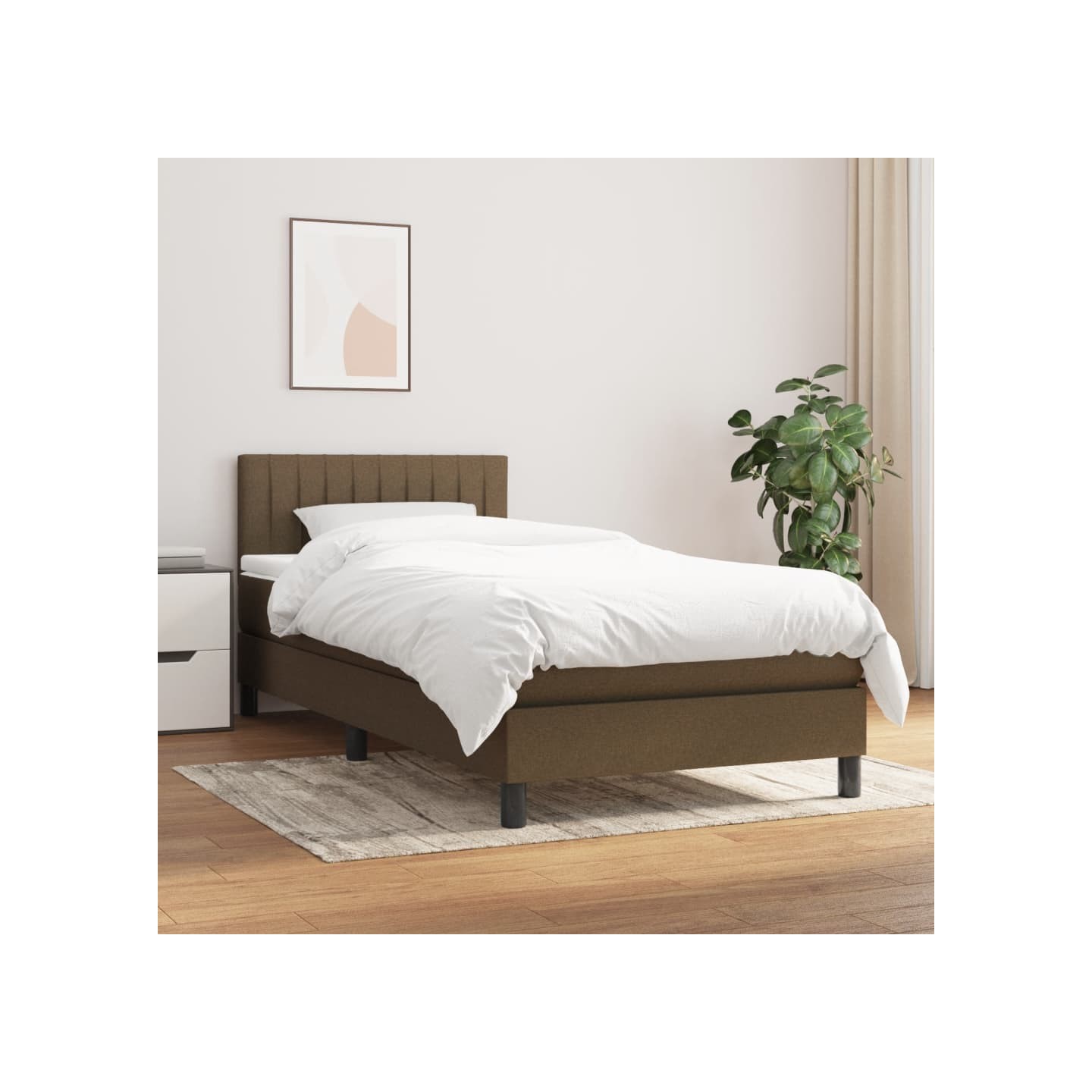 Sommier à lattes de lit avec matelas Marron foncé 80x200 cm