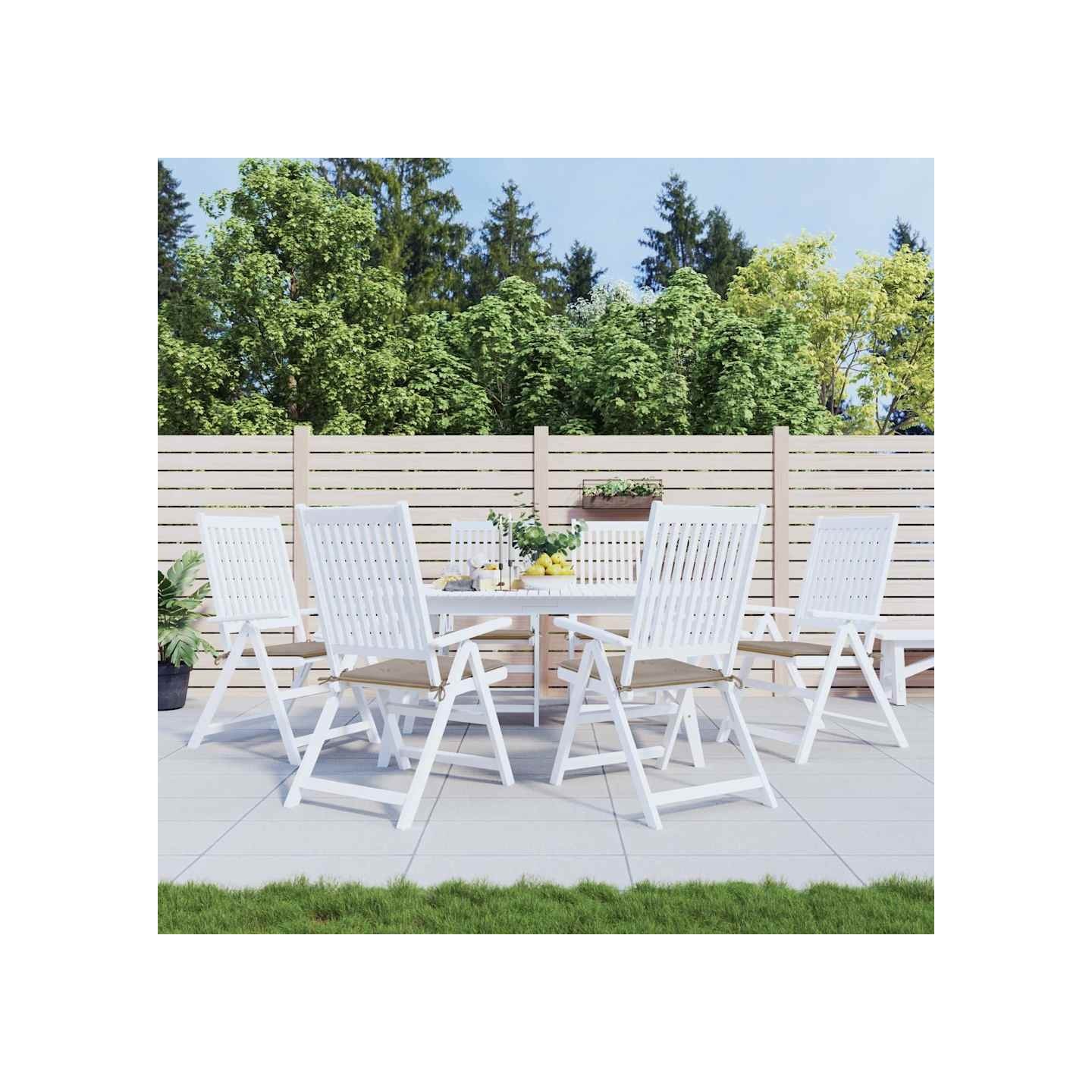 Coussins de chaise jardin lot de 6 taupe 40x40x3cm tissu oxford