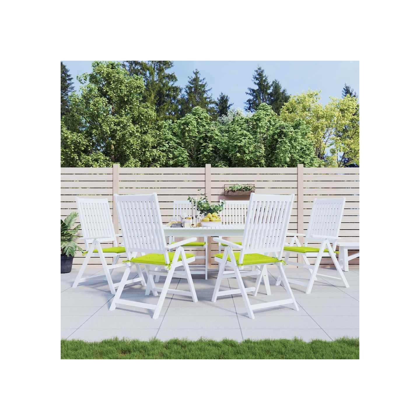 Coussins de chaise de jardin lot de 6 vert vif 40x40x3 cm