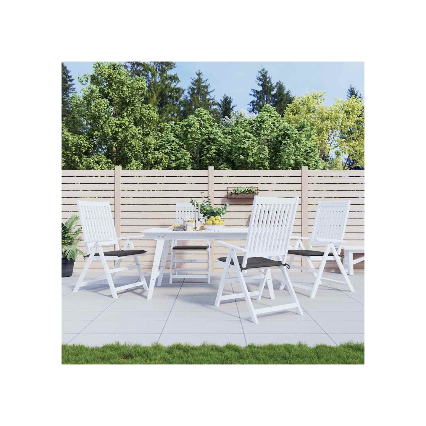 Coussins de chaise de jardin lot de 4 anthracite 50x50x3 cm