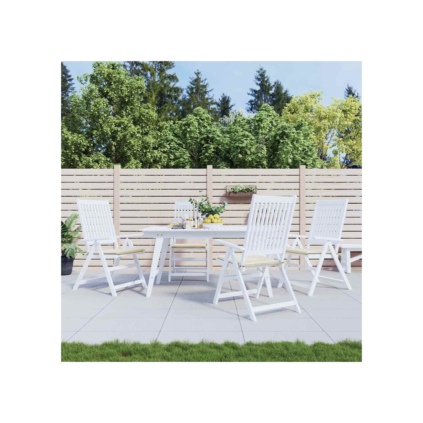 Coussins de chaise jardin lot de 4 crème 50x50x3cm tissu oxford
