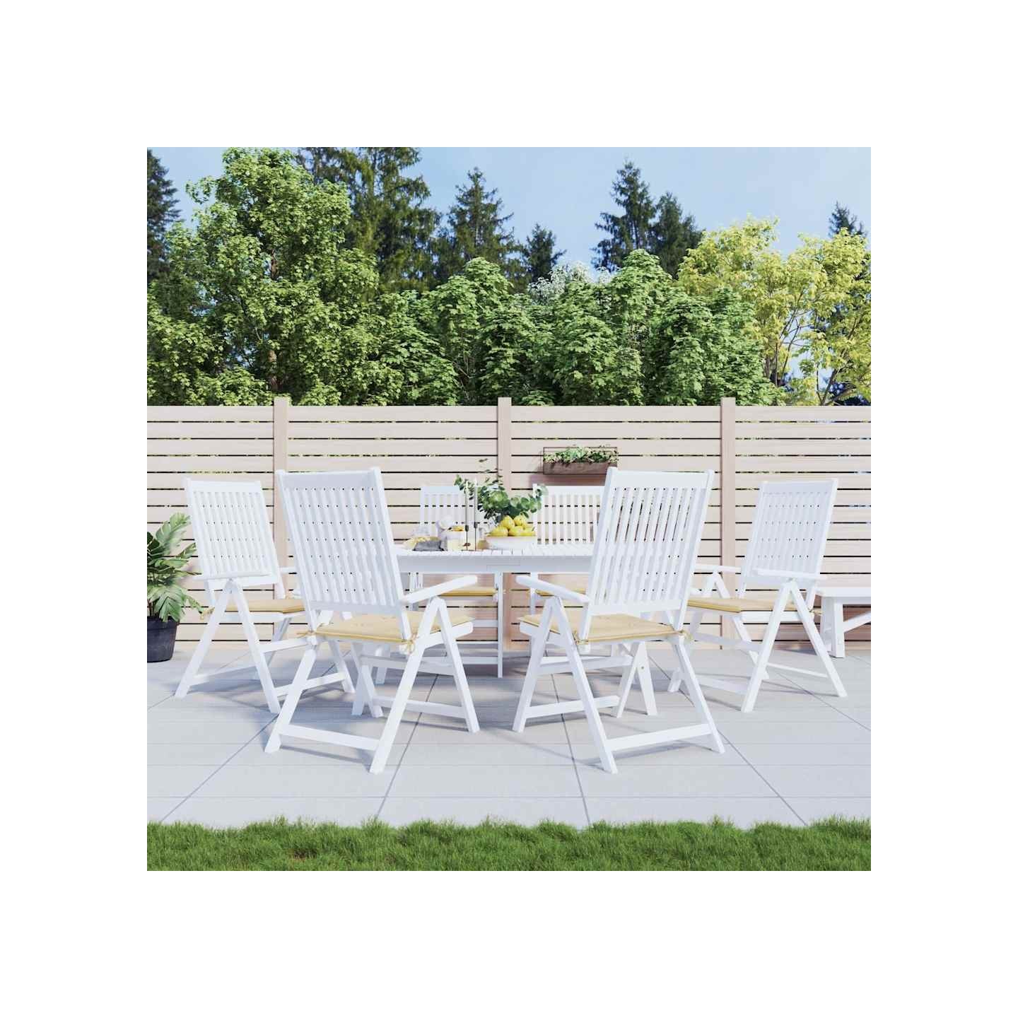 Coussins de chaise jardin lot de 6 beige 50x50x3cm tissu oxford