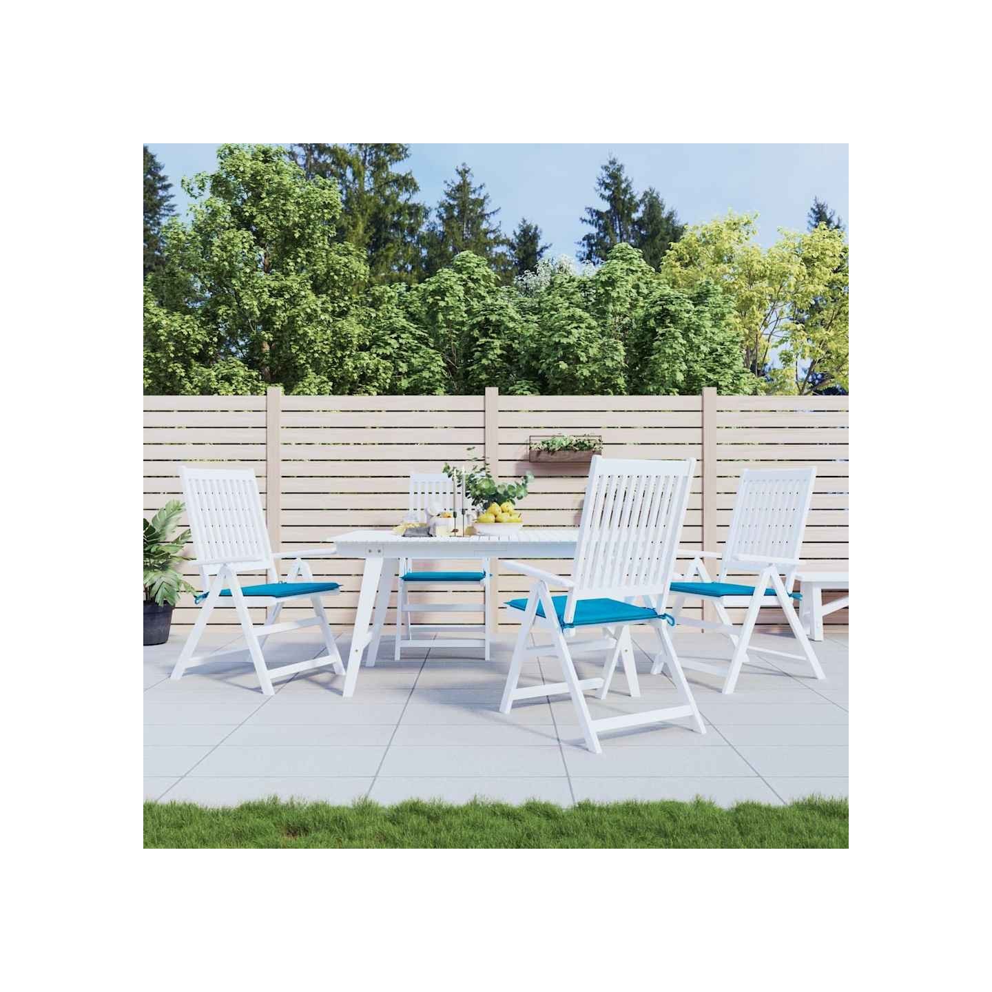Coussins de chaise jardin lot de 4 bleu 50x50x3 cm tissu oxford