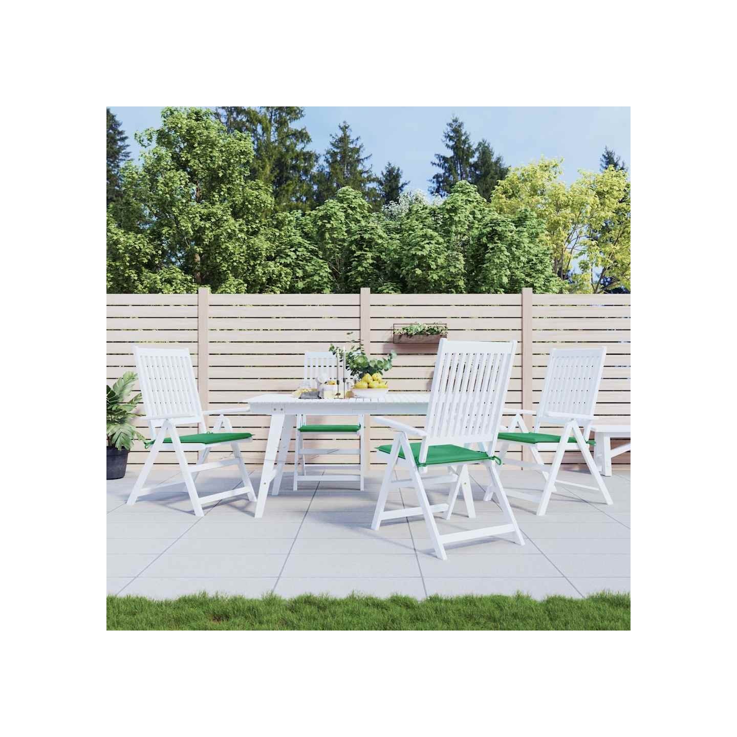 Coussins de chaise jardin lot de 4 vert 50x50x3 cm tissu oxford