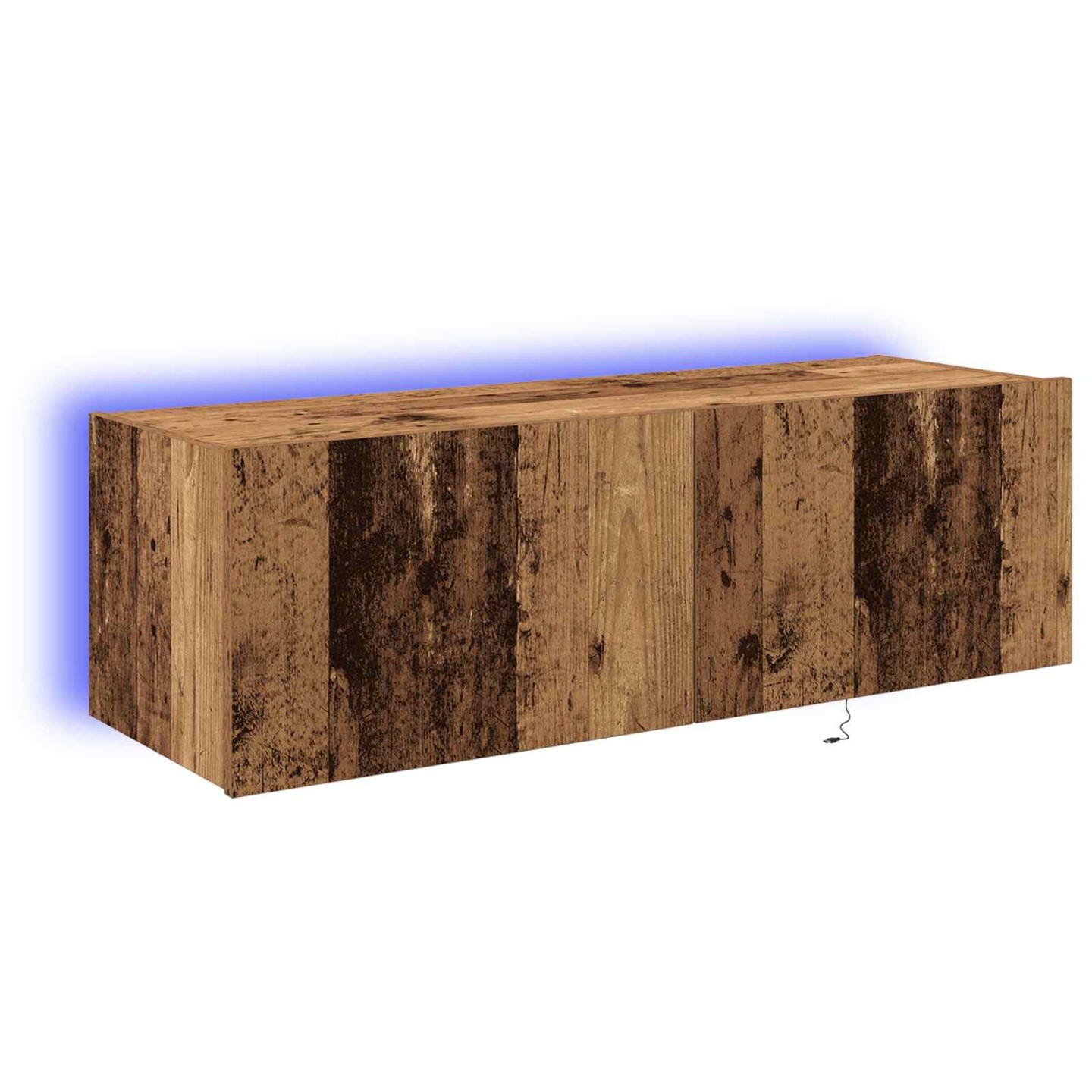 Meuble TV mural 2 pc Bois ancien Bois d'ingénierie