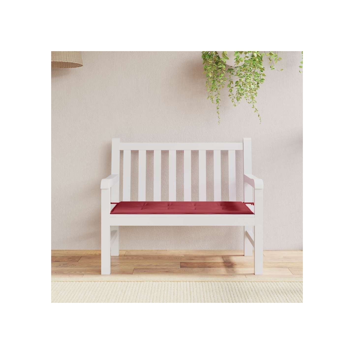 Coussin de banc de jardin rouge bordeaux 120x50x3 cm