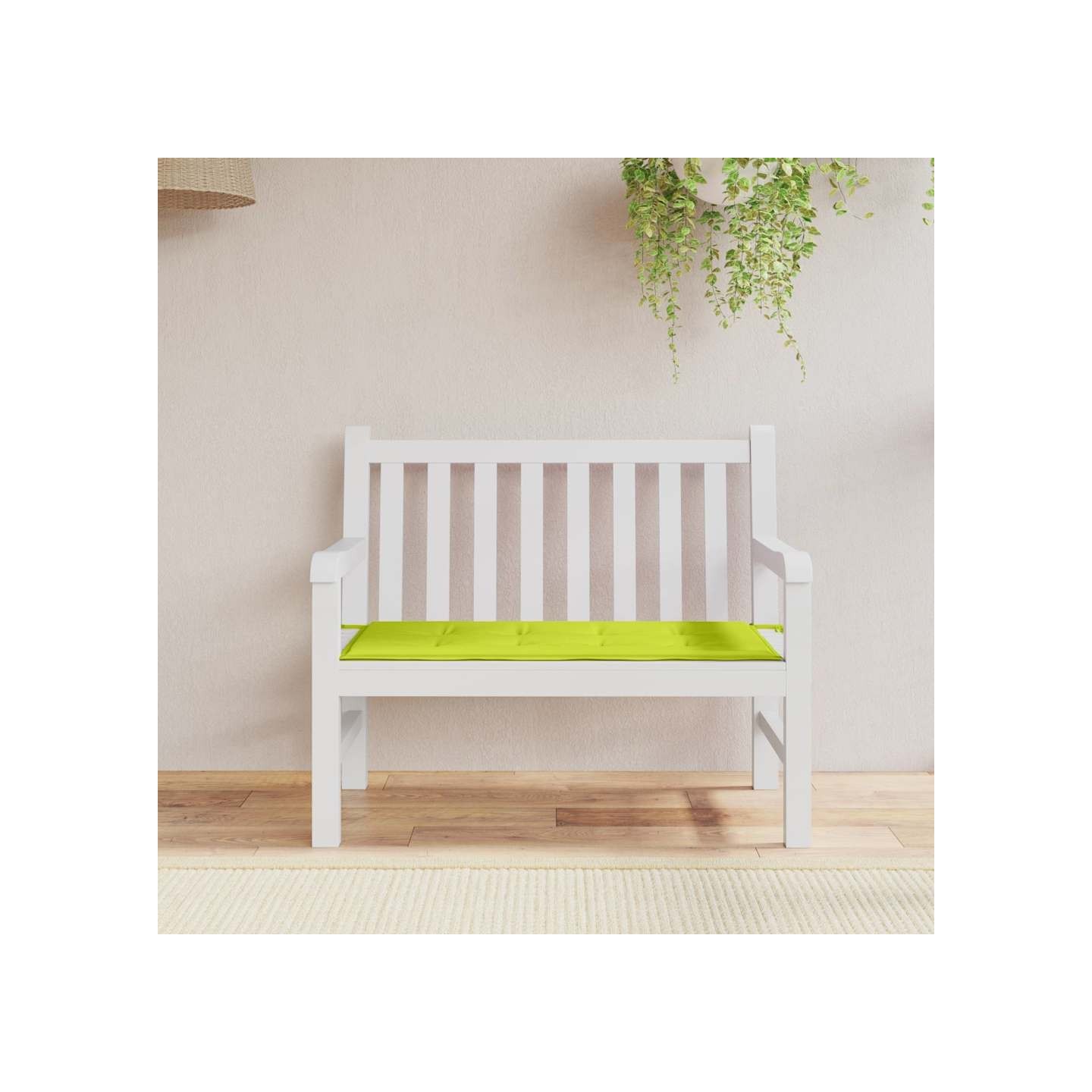 Coussin de banc de jardin vert brillant 120x50x3cm tissu oxford