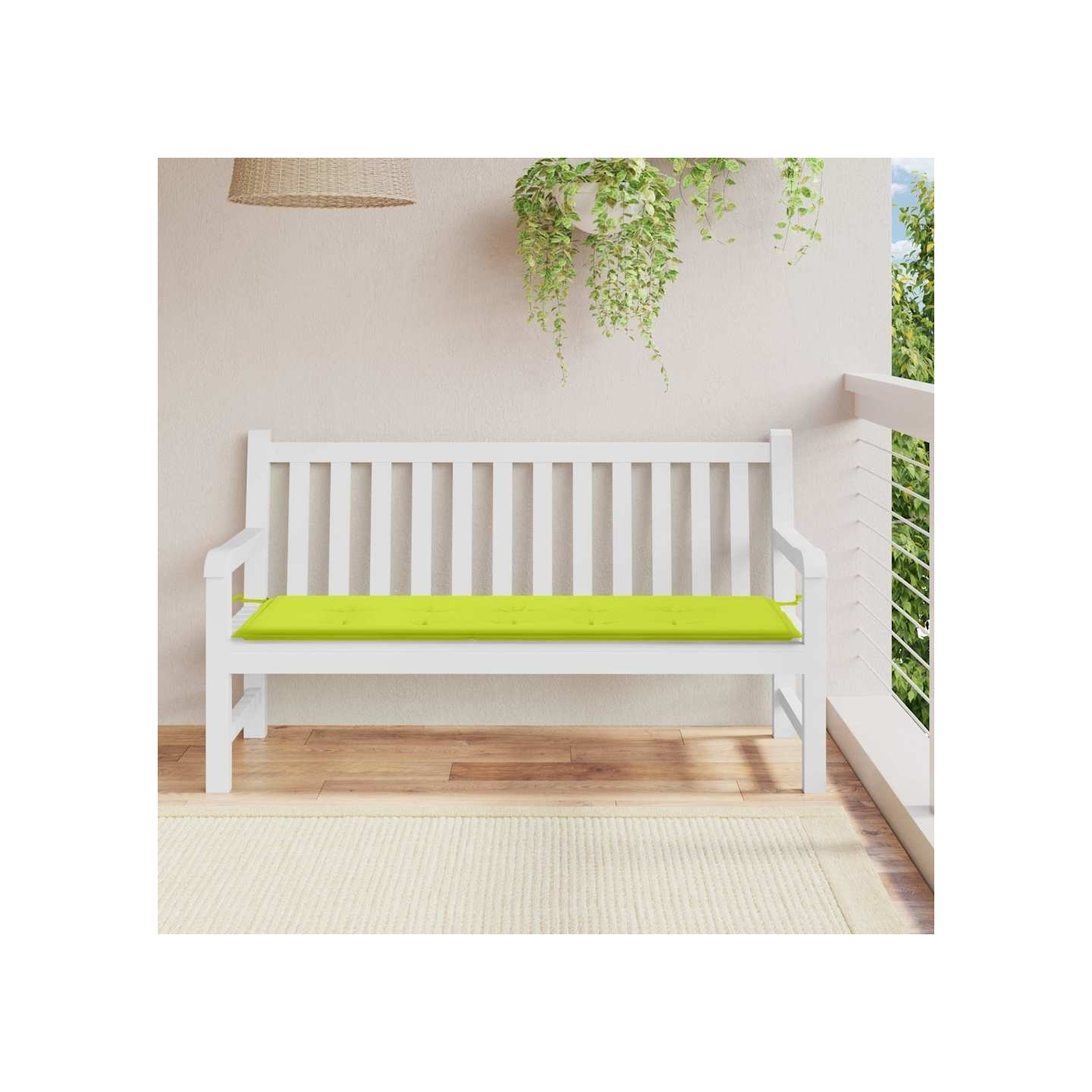 Coussin de banc de jardin vert brillant 150x50x3cm tissu oxford