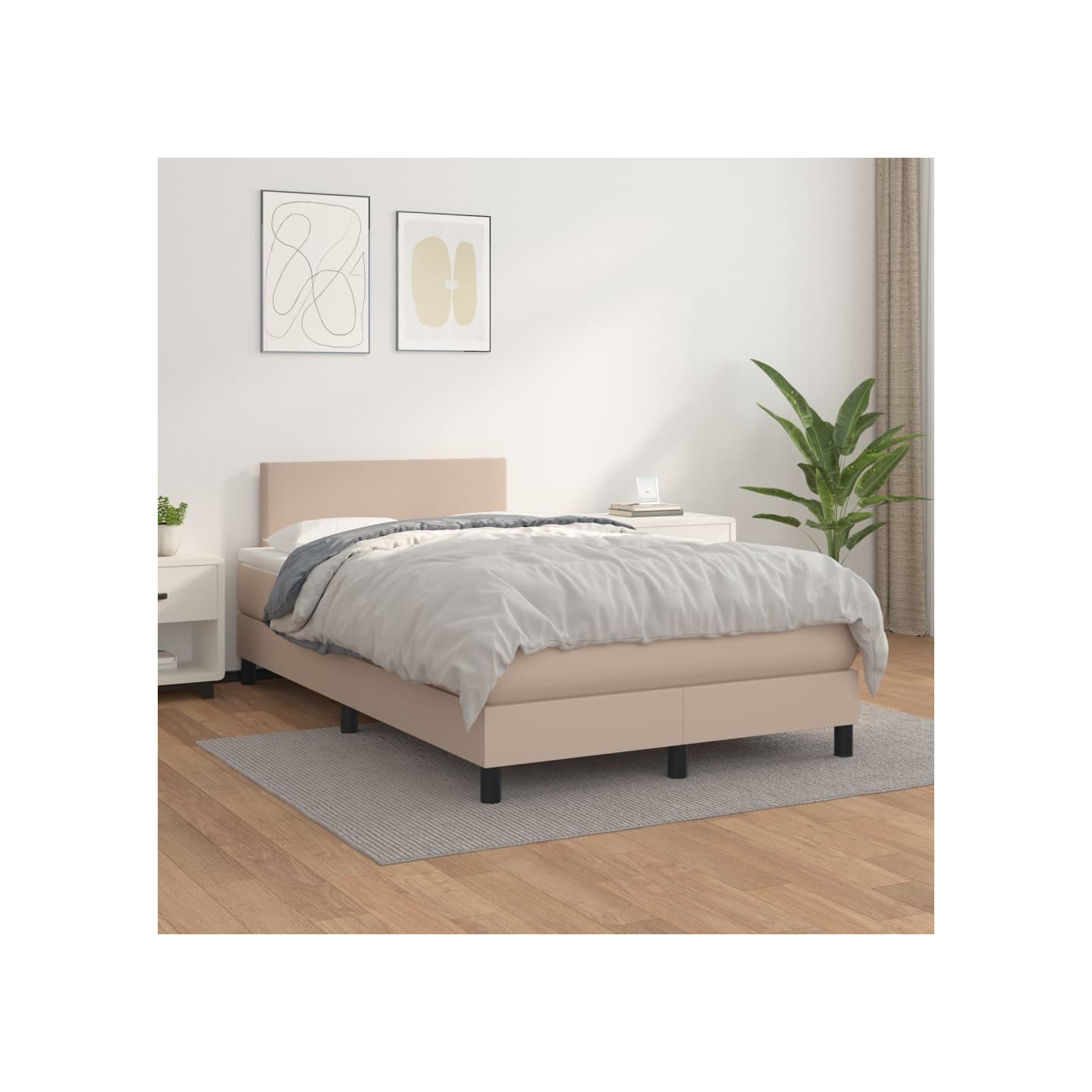 Sommier à lattes de lit avec matelas Cappuccino 120x200 cm