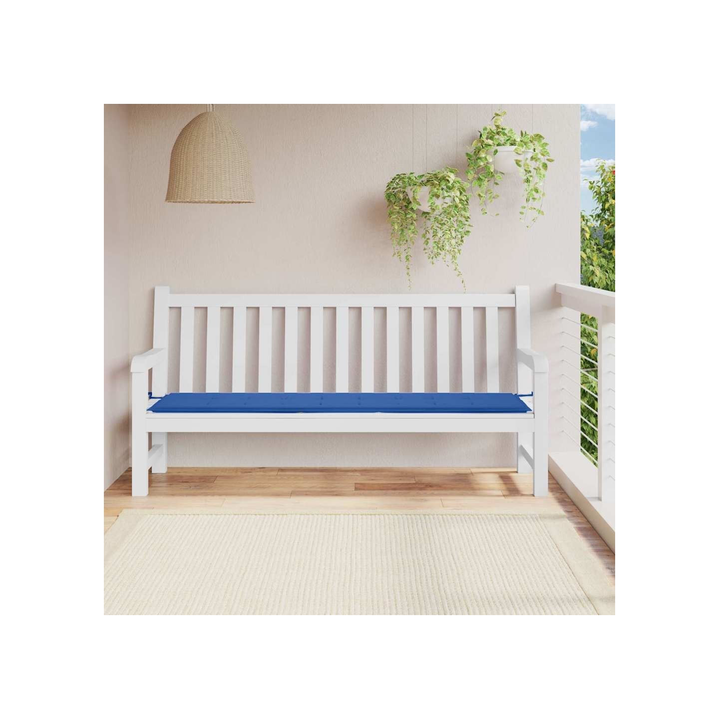 Coussin de banc de jardin bleu royal 200x50x3 cm tissu oxford