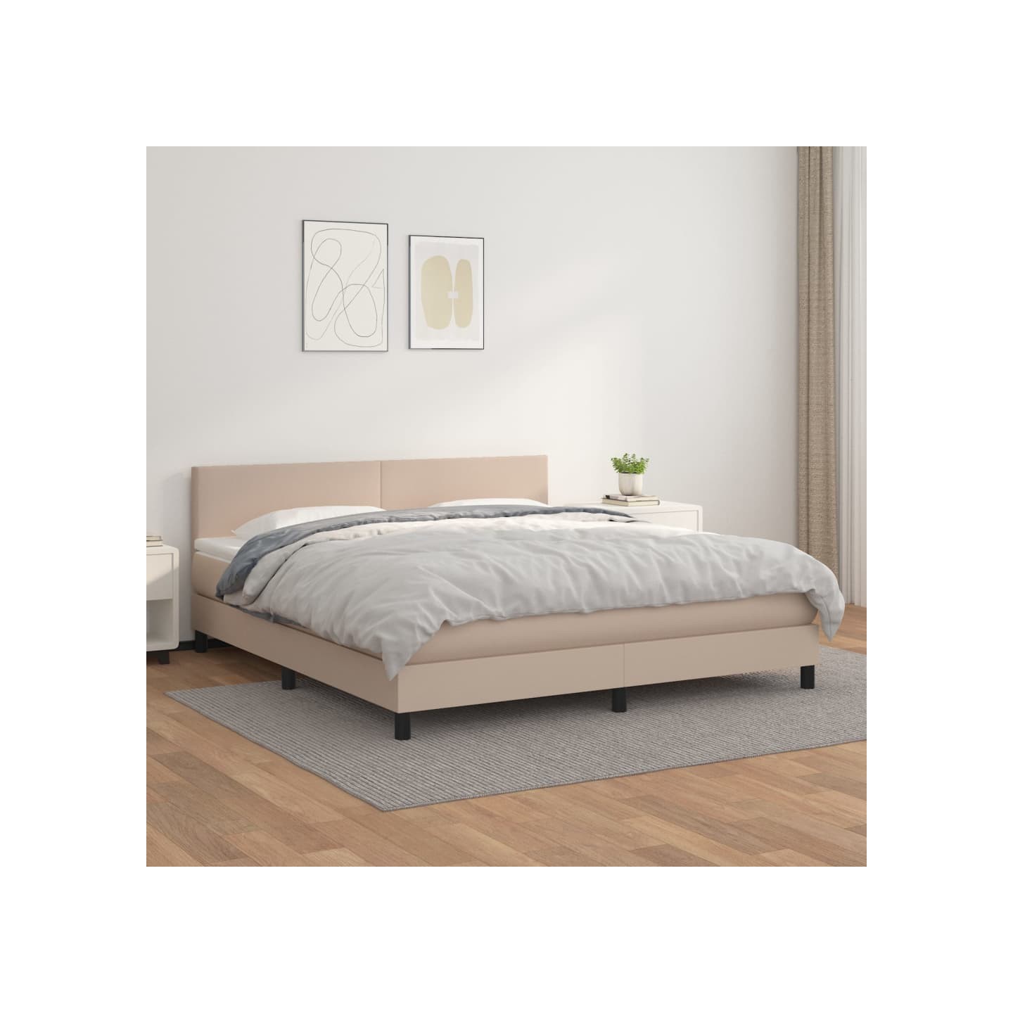 Sommier à lattes de lit avec matelas Cappuccino 180x200 cm