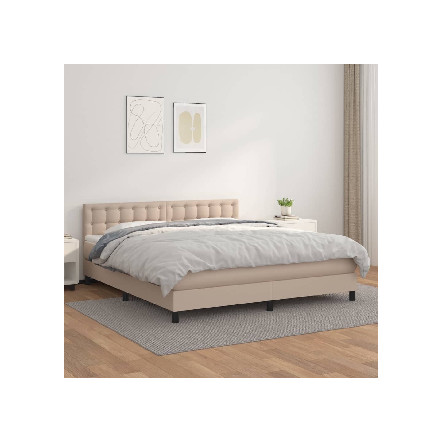 Sommier à lattes de lit avec matelas Cappuccino 180x200 cm