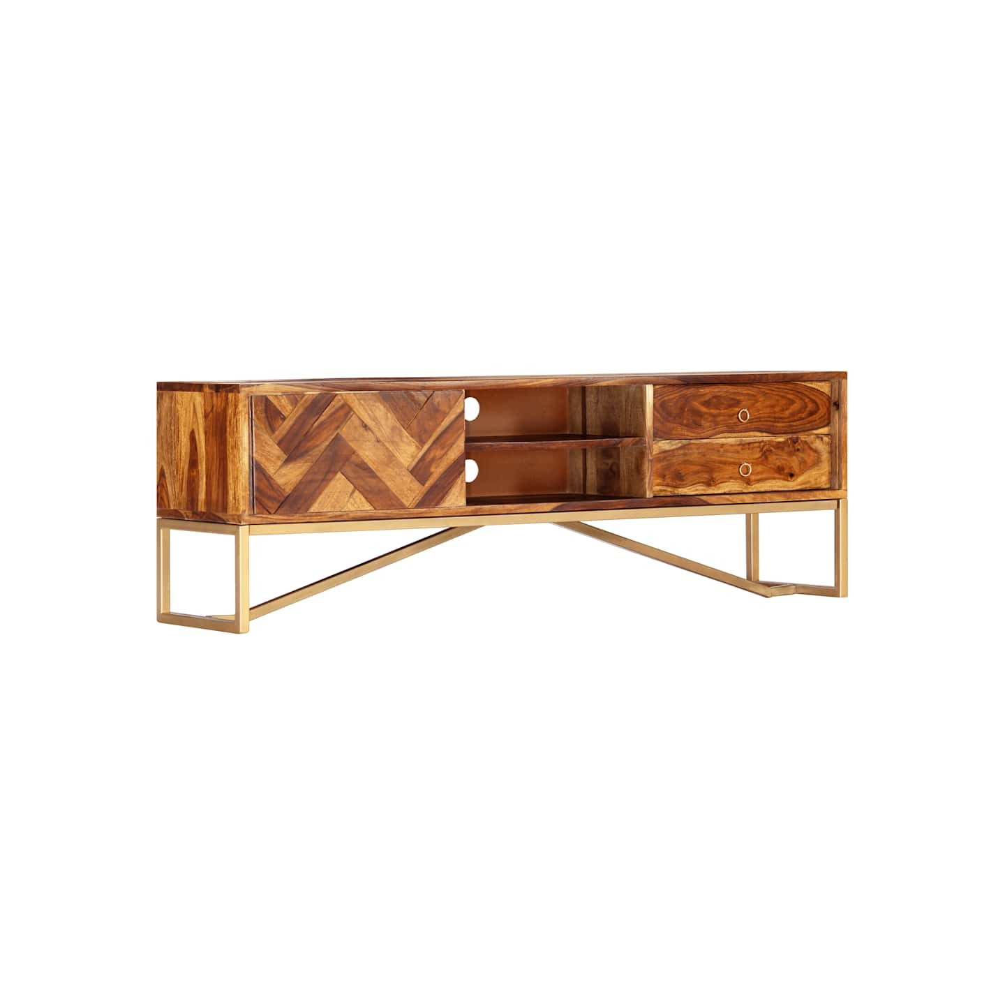 Meuble TV 140x30x45 cm Bois de Sesham massif