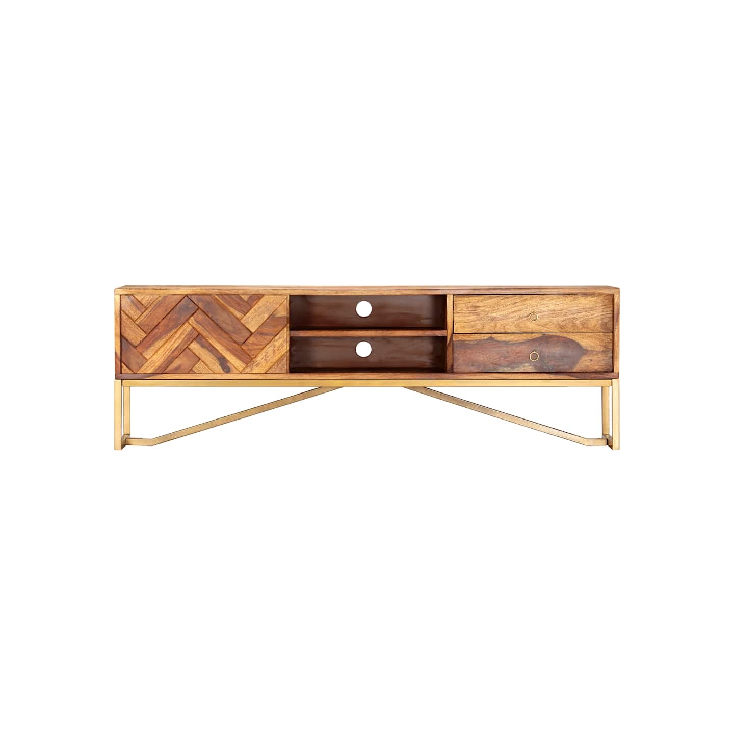 Meuble TV 140x30x45 cm Bois de Sesham massif