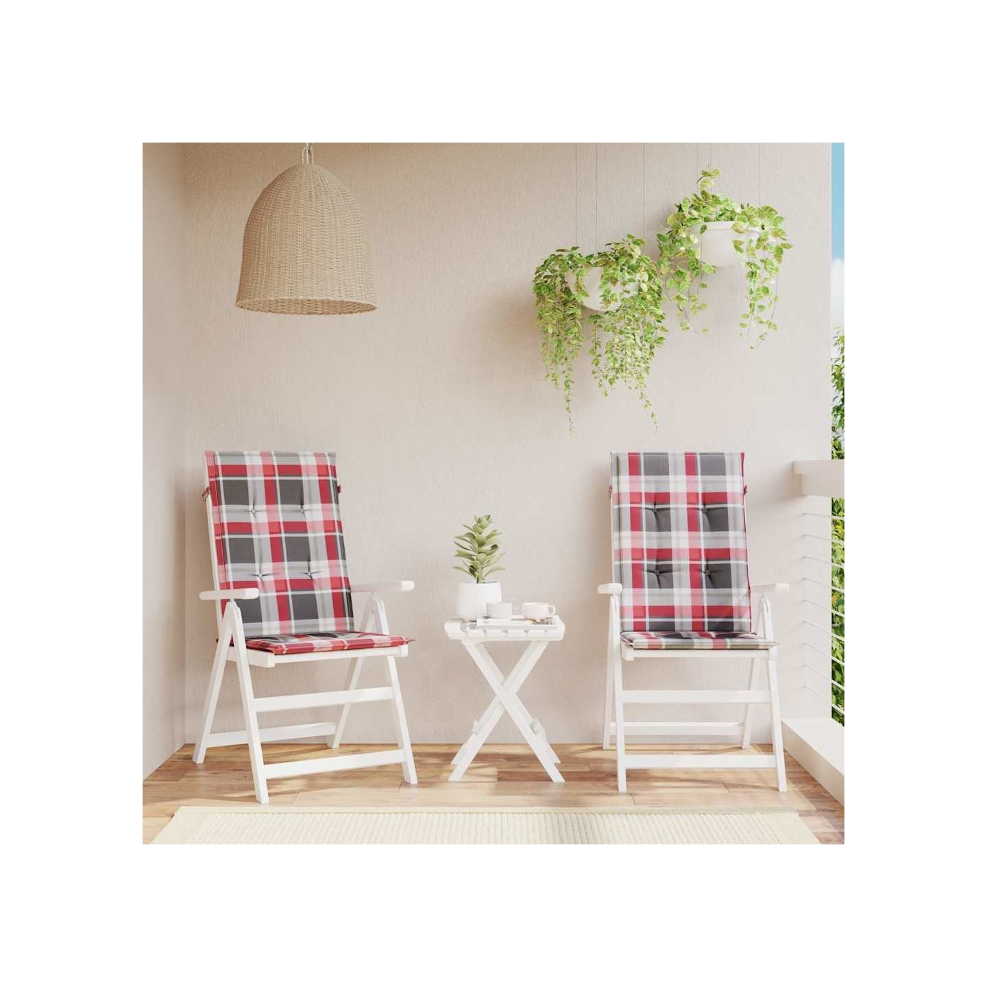 Coussins de chaise de jardin à dossier haut lot de 2 120x50x3cm