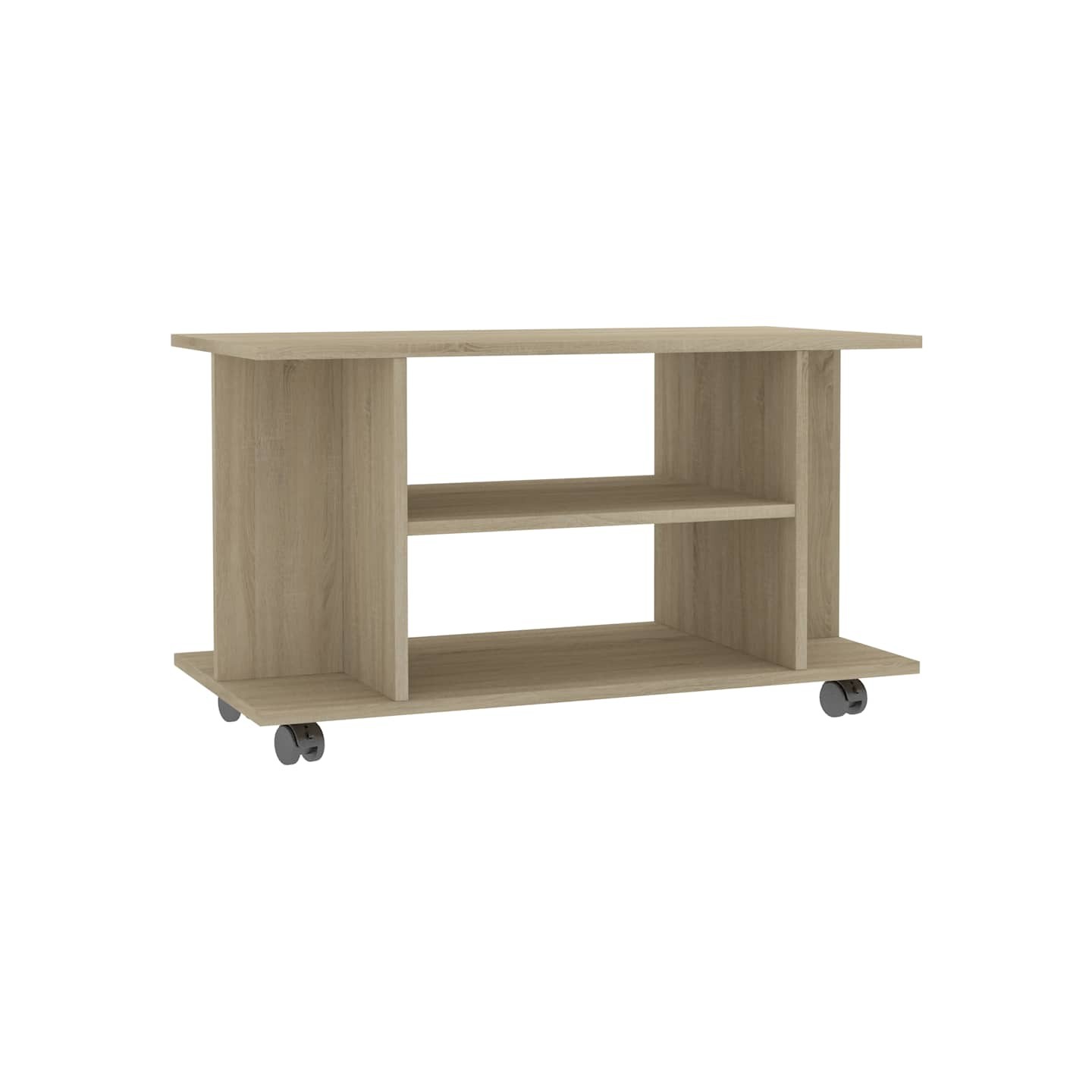 Meuble TV et roulettes chêne sonoma 80x40x45 cm bois ingénierie