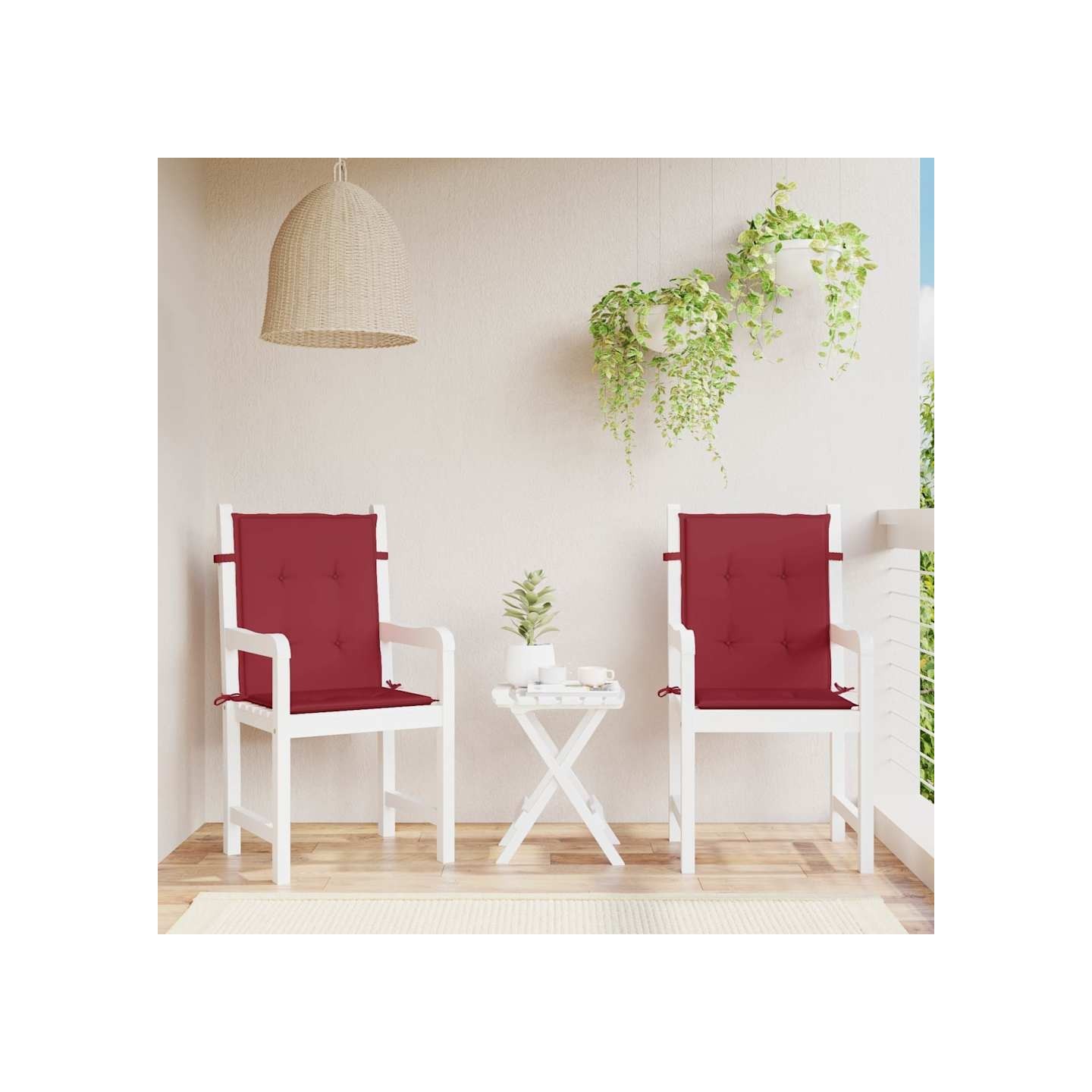 Coussins de chaise de jardin à dossier bas lot de 2