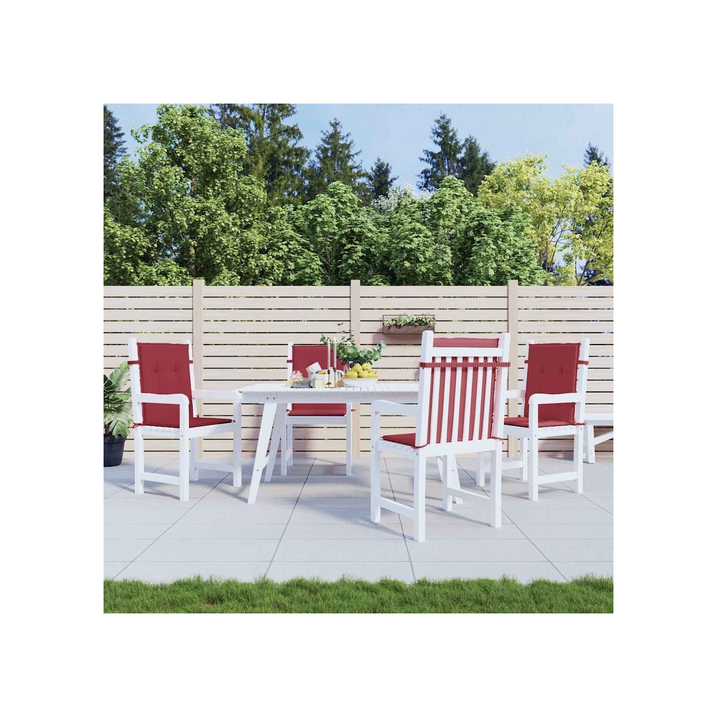 Coussins de chaise de jardin à dossier bas lot de 4