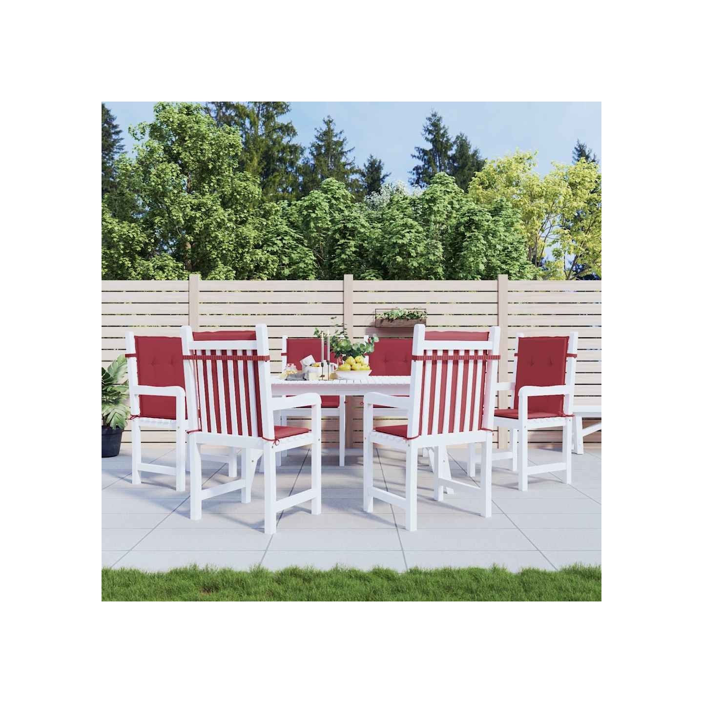 Coussins de chaise de jardin à dossier bas lot de 6