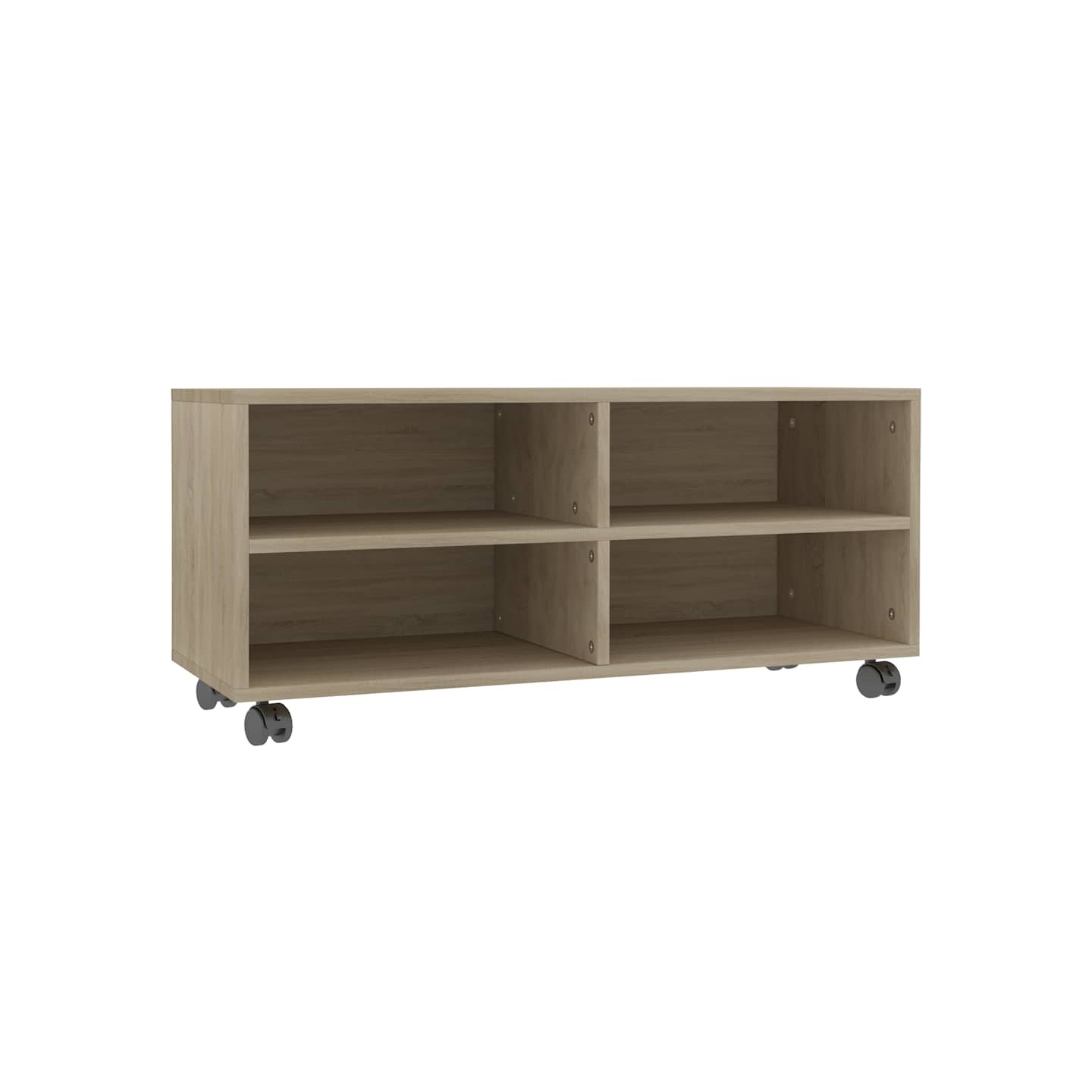 Meuble TV avec roulettes Chêne sonoma Bois d'ingénierie
