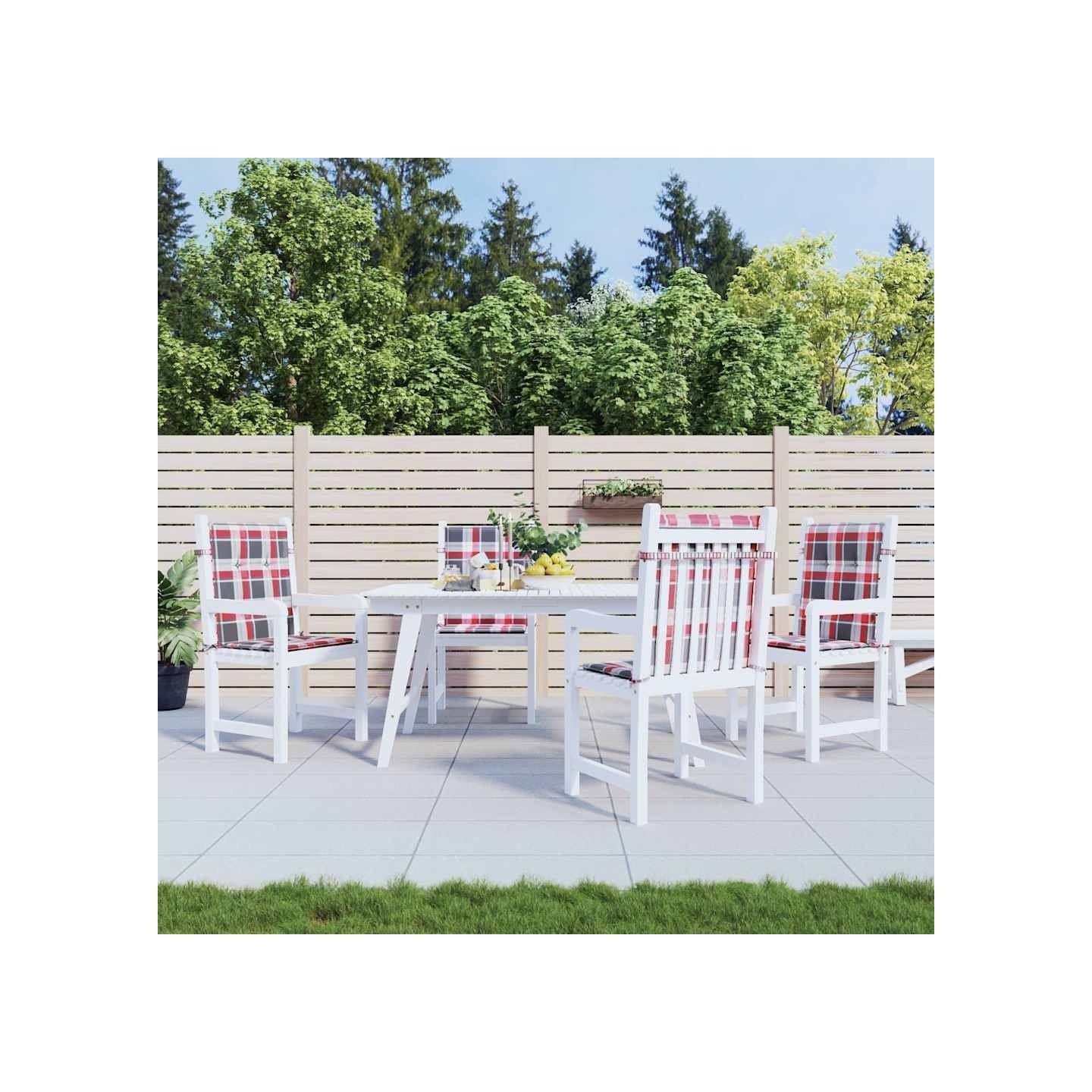 Coussins de chaise de jardin à dossier bas lot de 4