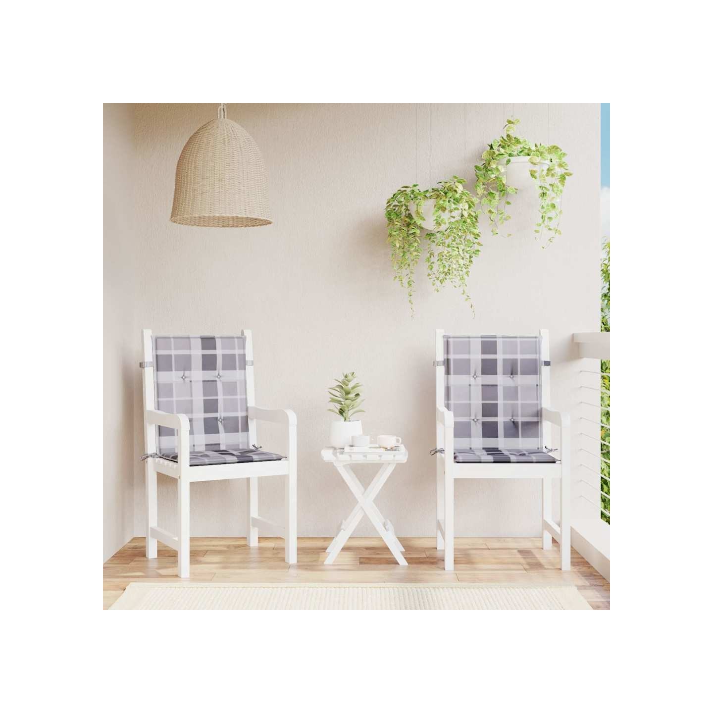 Coussins de chaise de jardin à dossier bas lot de 2