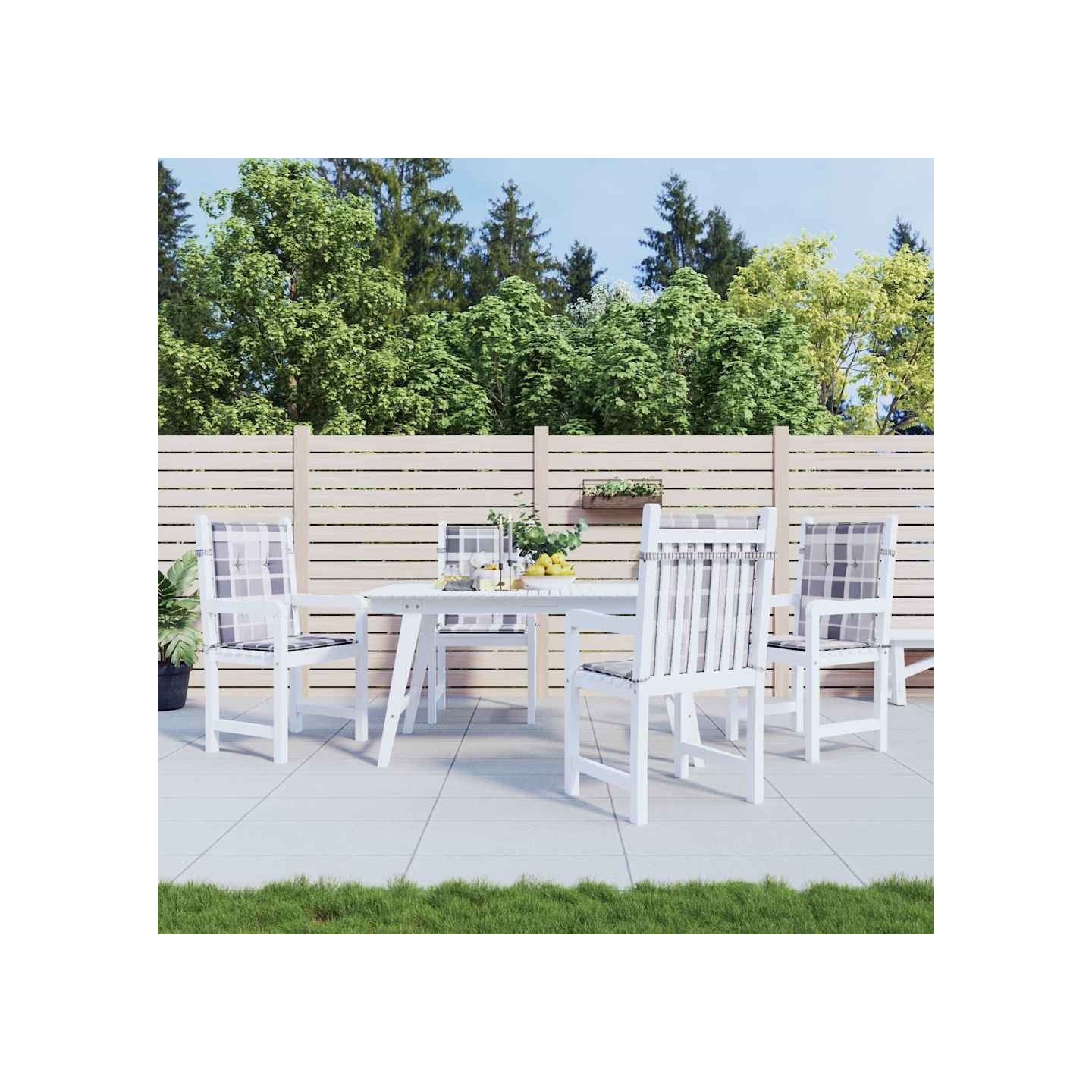 Coussins de chaise de jardin à dossier bas lot de 4