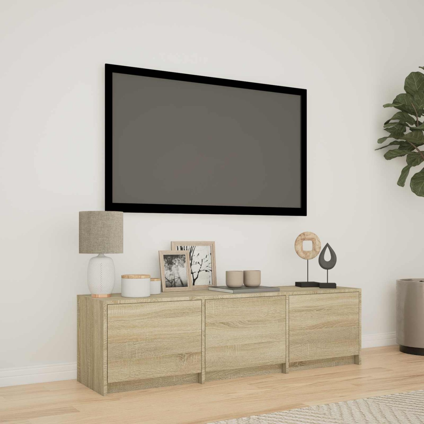 TV Cabinet with LED 140 x 34 x 40 cm Chêne Sonoma