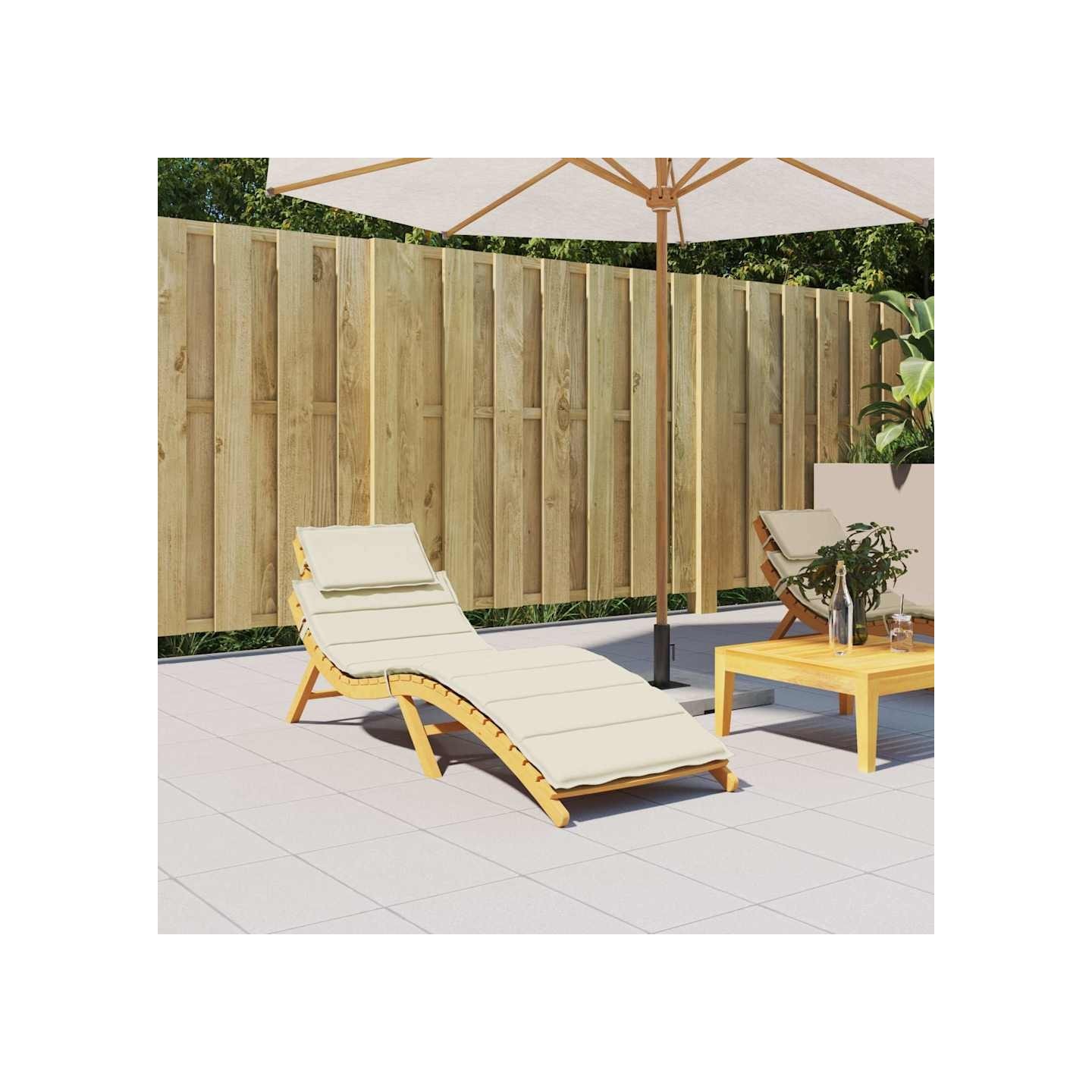 Coussin de chaise longue crème 186x58x4 cm tissu oxford