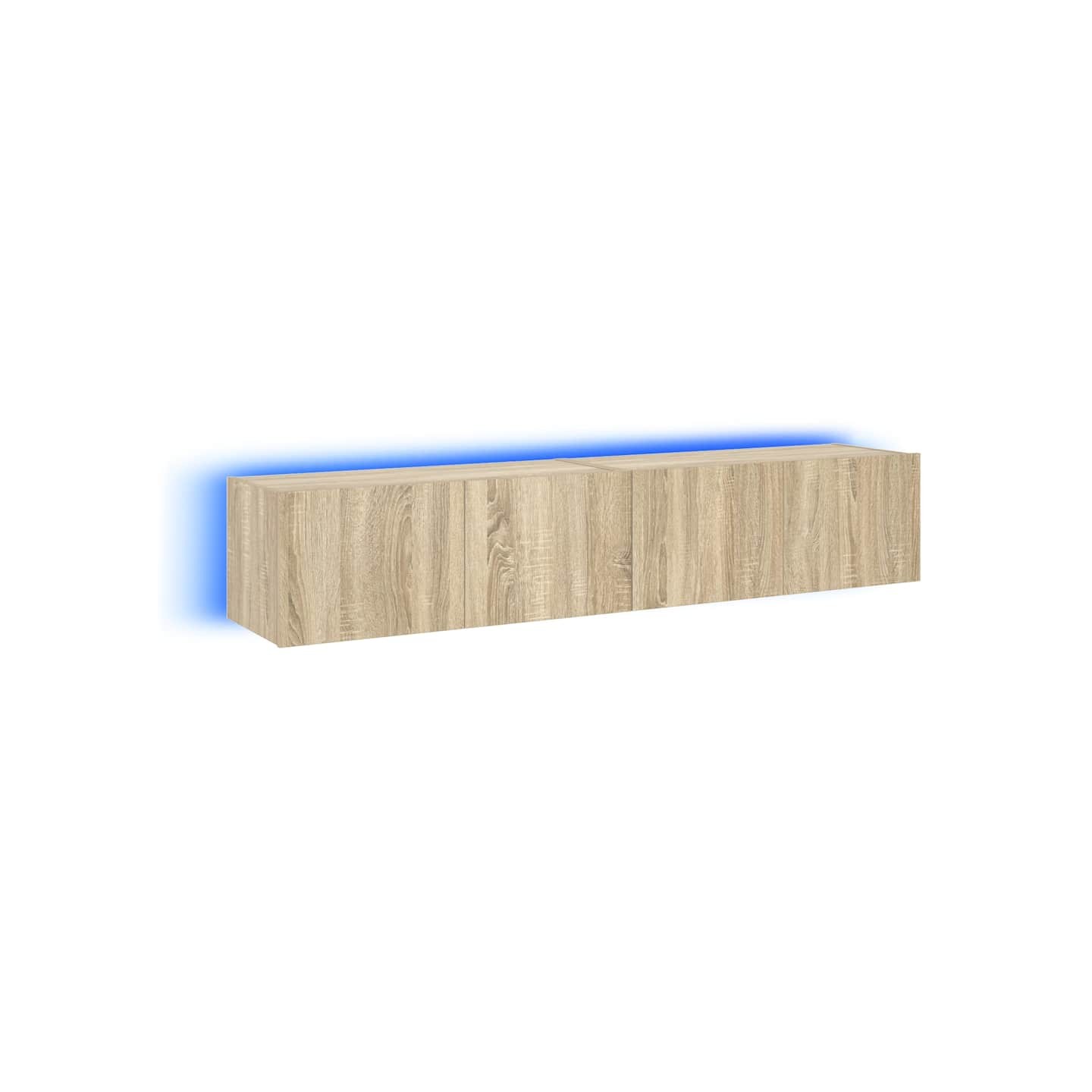 Meubles TV muraux lumières LED 2 pcs chêne sonoma 80x35x31 cm