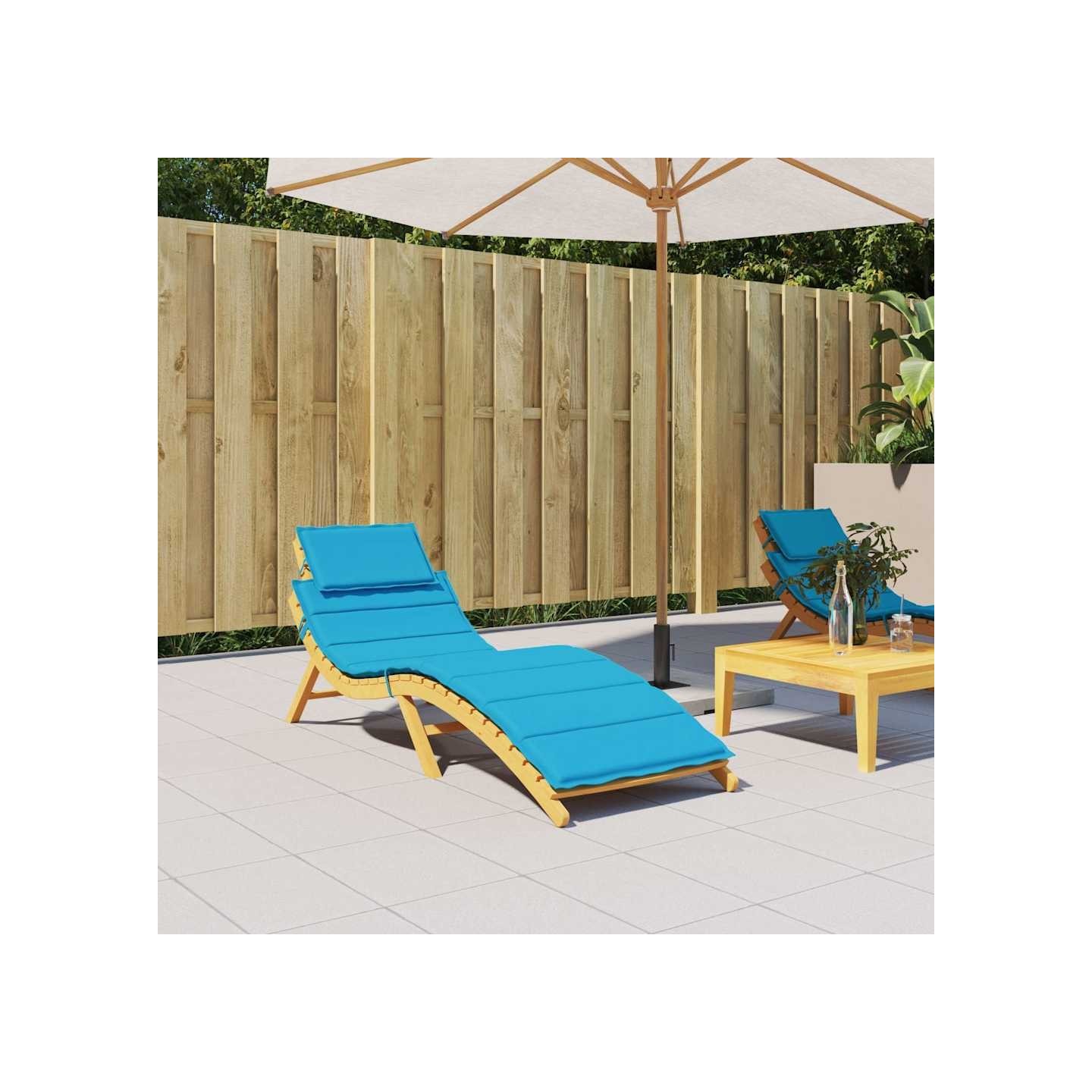 Coussin de chaise longue bleu 186x58x4 cm tissu oxford