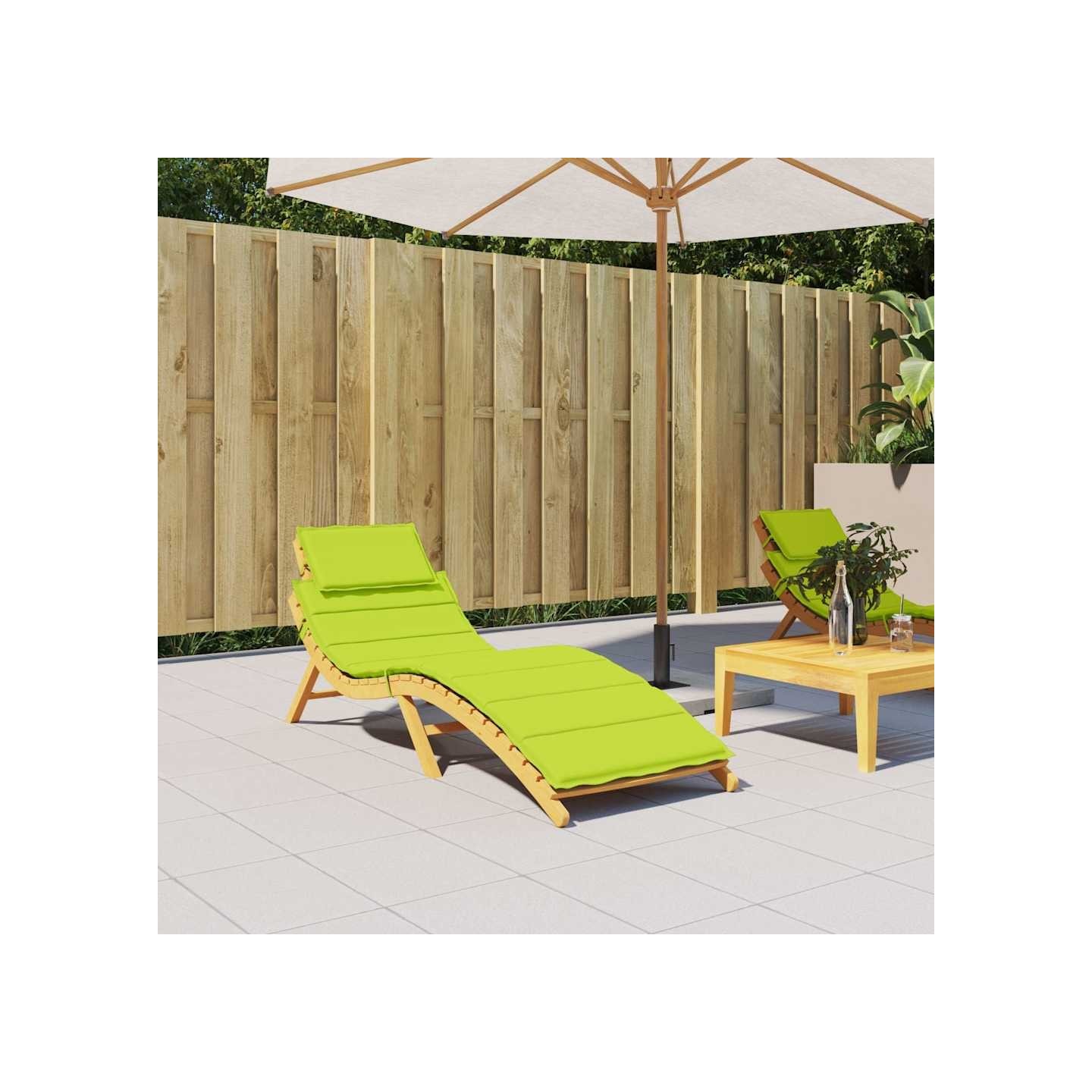 Coussin de chaise longue vert vif 186x58x4 cm tissu oxford
