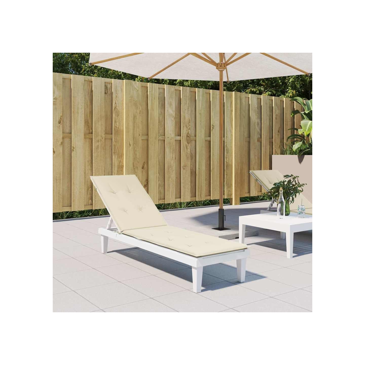 Coussin de chaise de terrasse crème (75+105)x50x4 cm