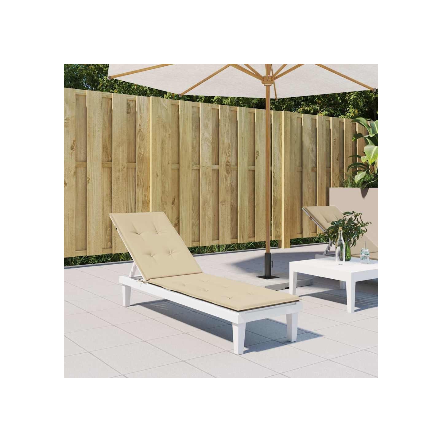 Coussin de chaise de terrasse beige (75+105)x50x4 cm