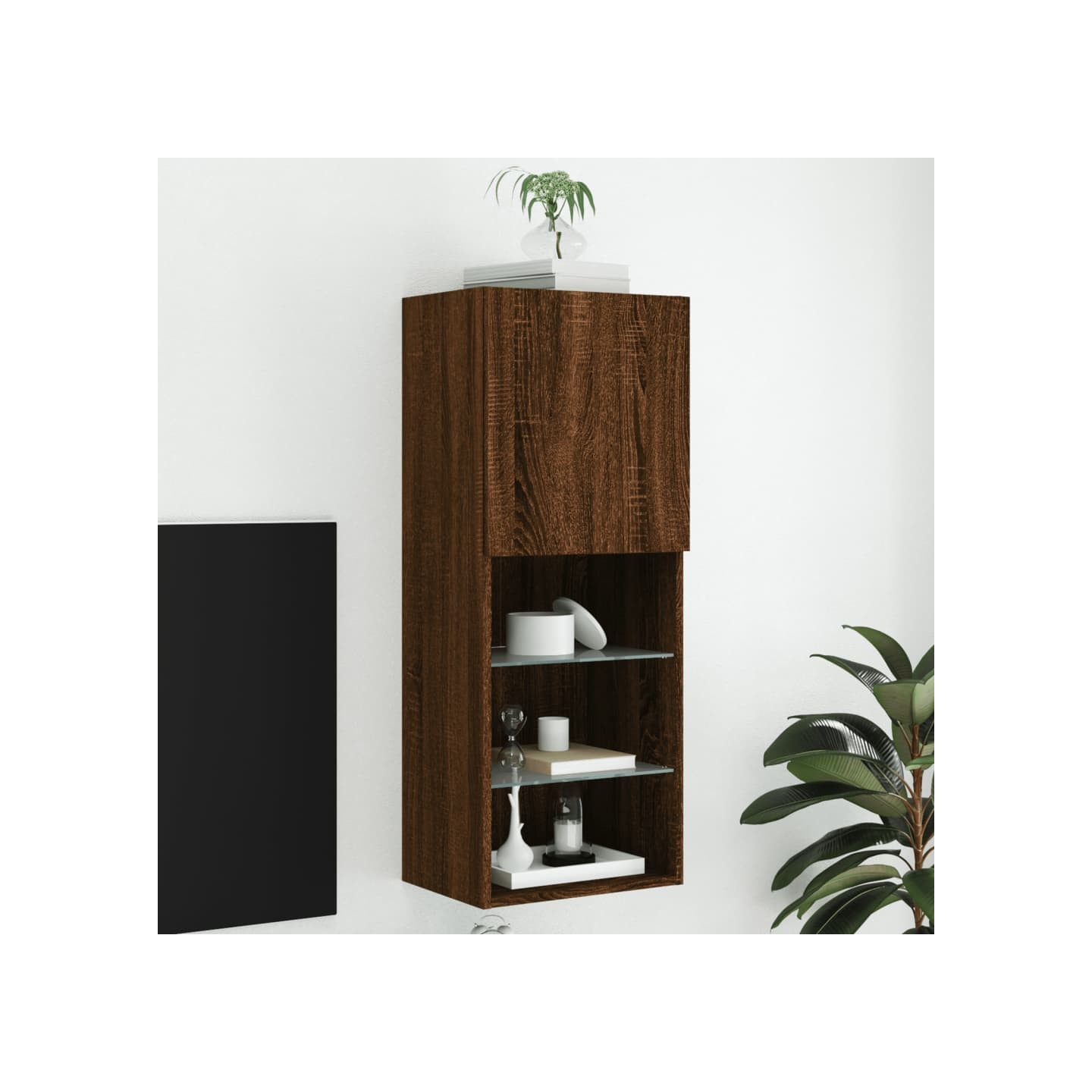 Ensemble meuble TV 16.0 x 11.8 x 40.2 in Brown Oak
