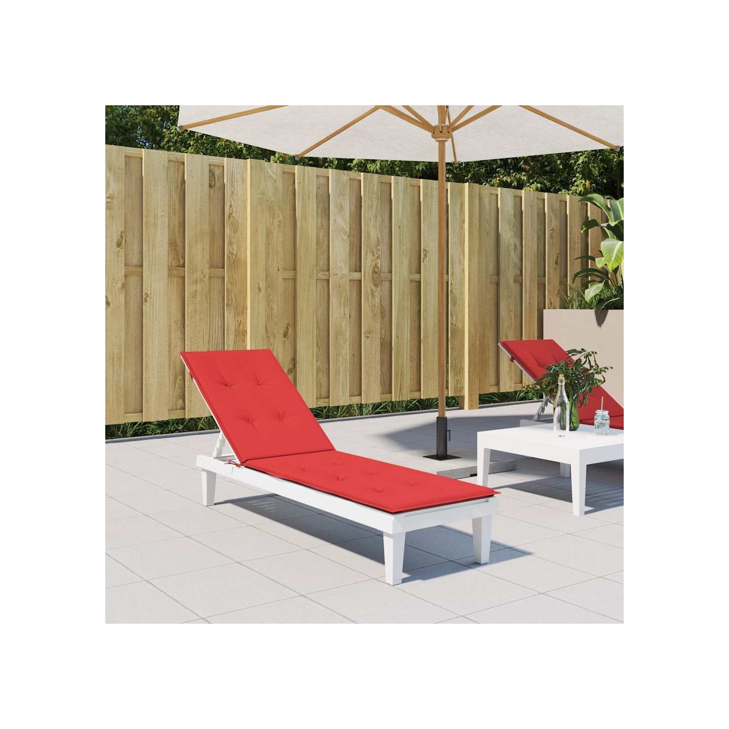 Coussin de chaise de terrasse rouge (75+105)x50x4 cm