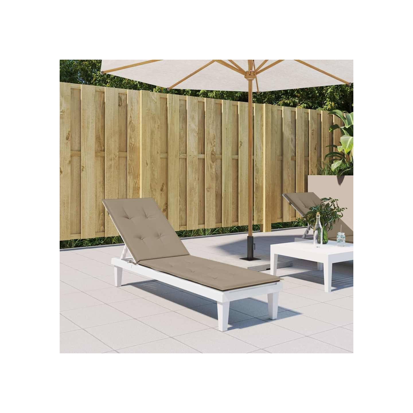 Coussin de chaise de terrasse taupe (75+105)x50x4 cm