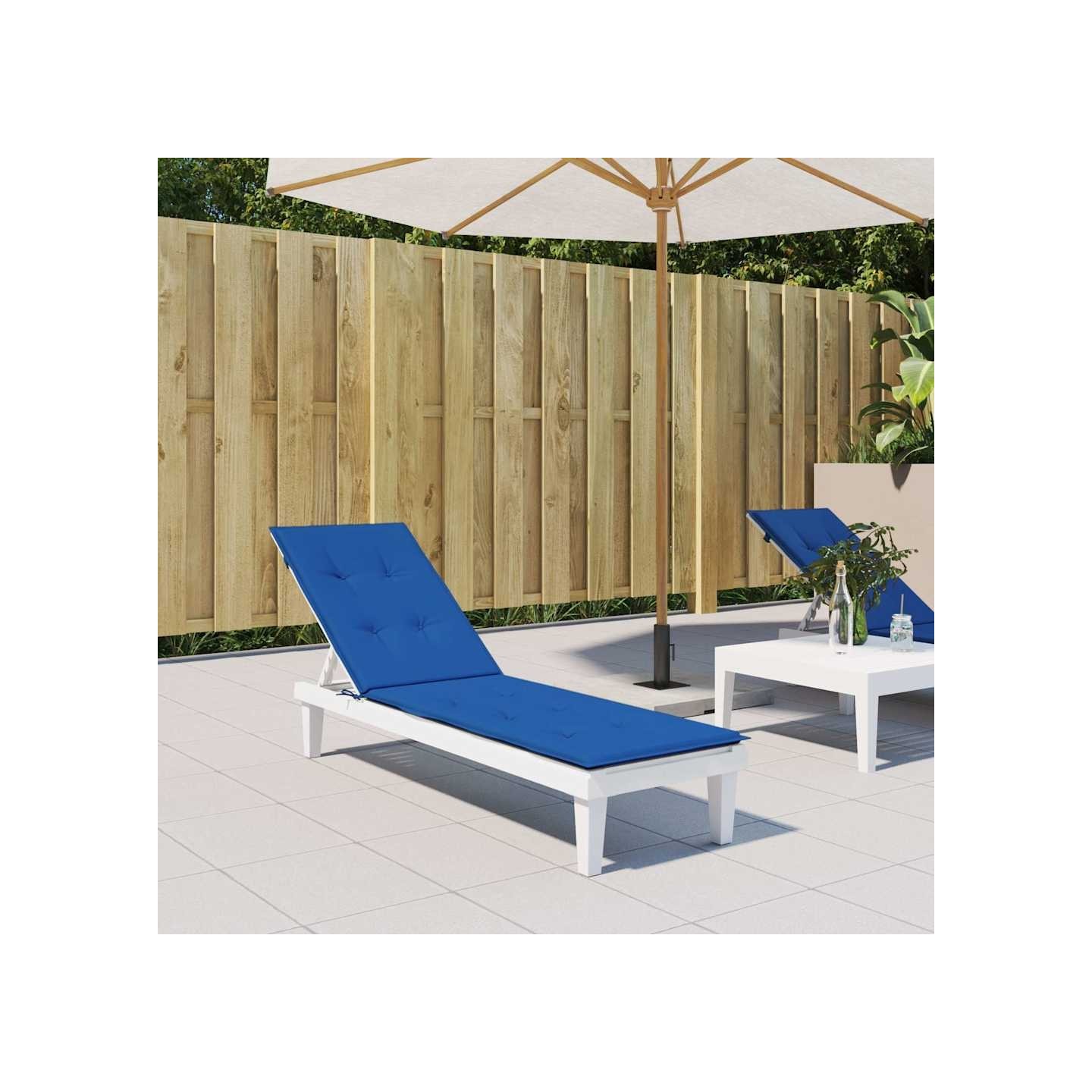 Coussin de chaise de terrasse bleu royal (75+105)x50x4 cm