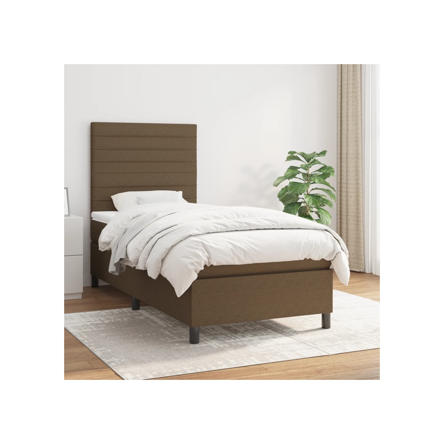 Sommier à lattes de lit avec matelas Marron foncé 80x200 cm