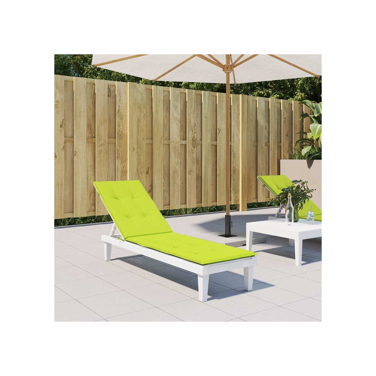 Coussin de chaise de terrasse vert vif (75+105)x50x4 cm
