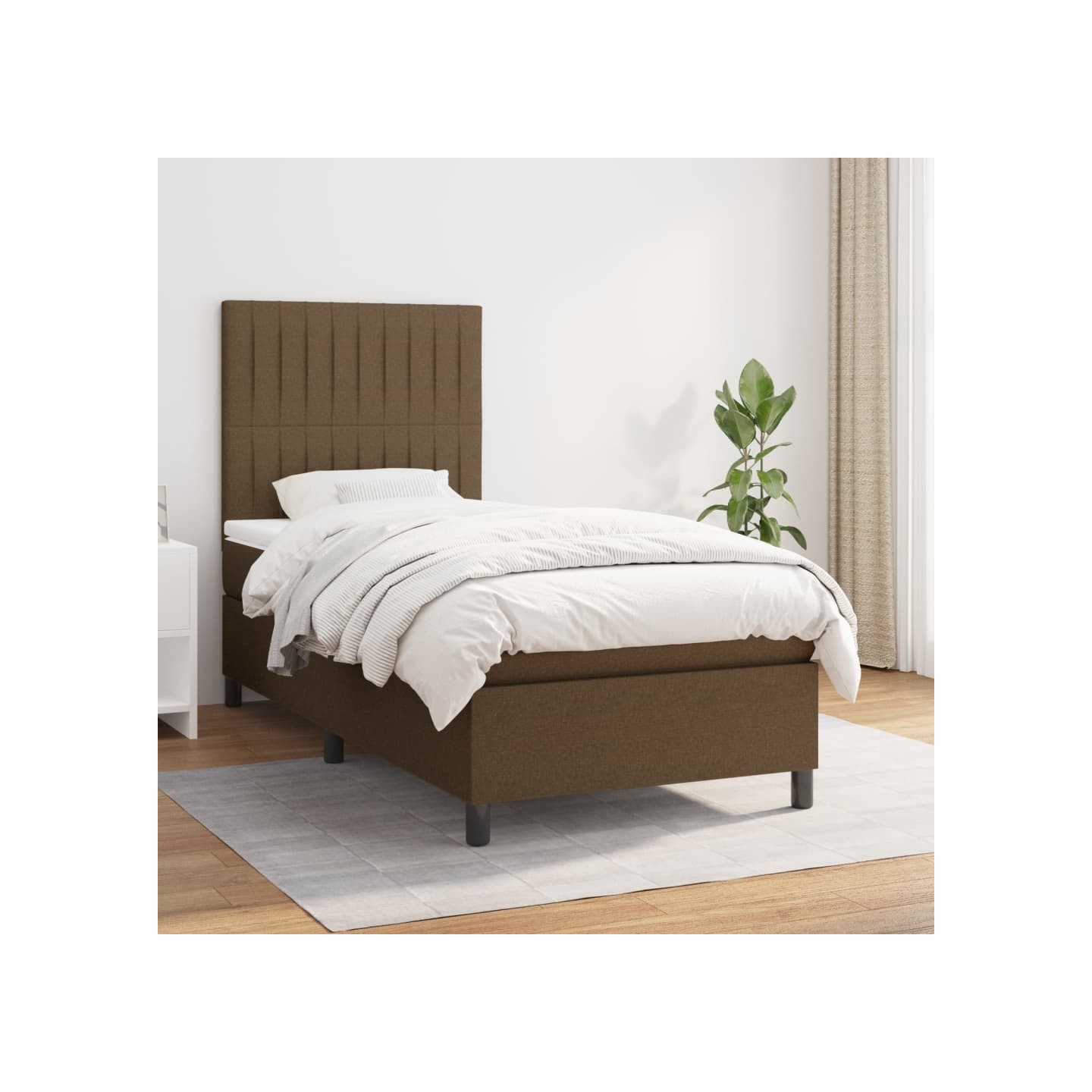 Sommier à lattes de lit avec matelas Marron foncé 80x200 cm