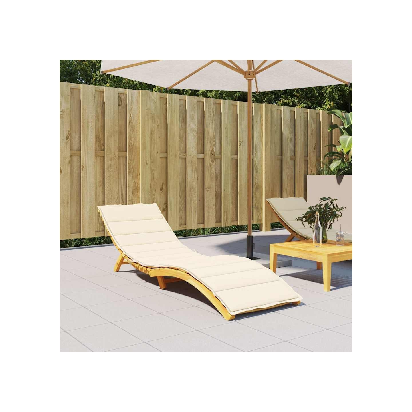 Coussin de chaise longue crème 200x50x3 cm tissu oxford