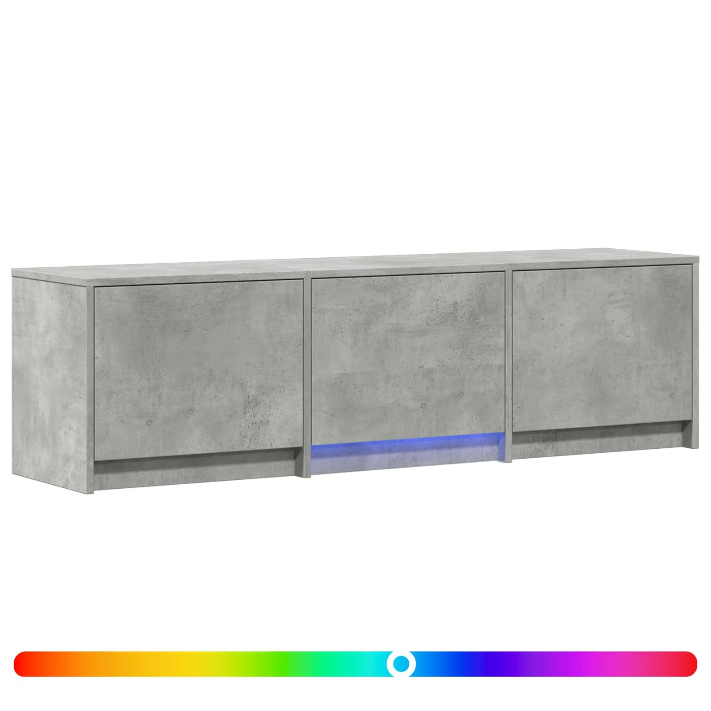 TV Cabinet with LED 140x34x40 cm Gris béton Bois d’ingénierie