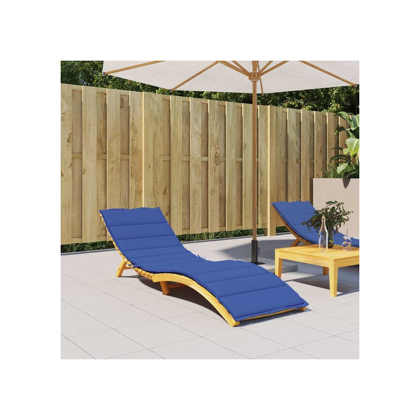 Coussin de chaise longue bleu royal 200x50x3 cm tissu oxford