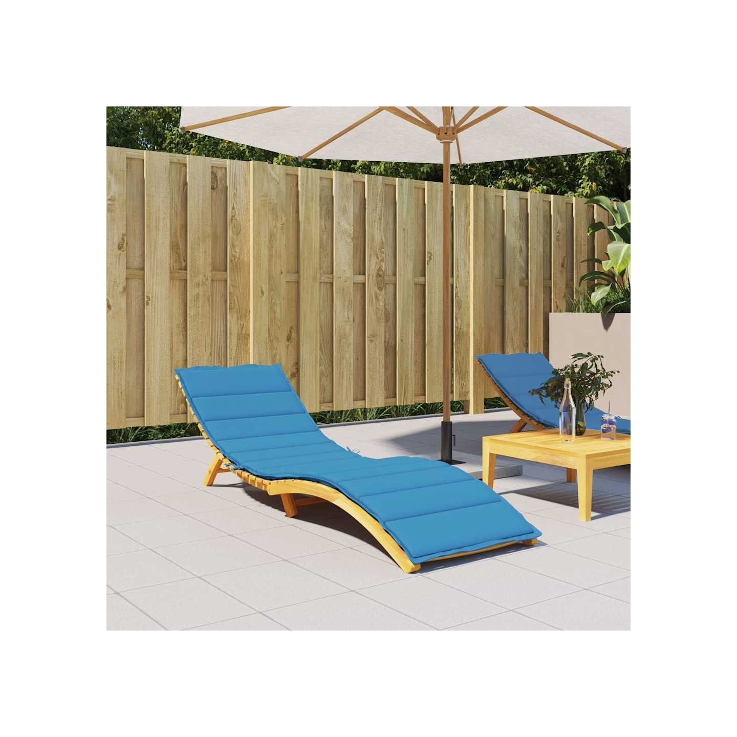 Coussin de chaise longue bleu 200x60x3 cm tissu oxford