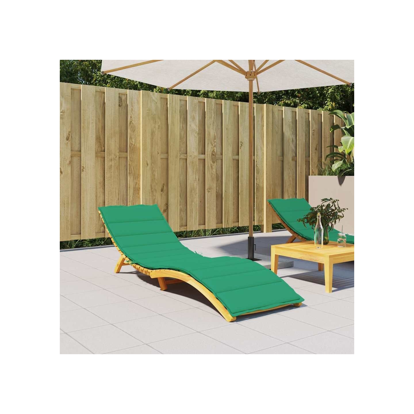 Coussin de chaise longue vert 200x60x3 cm tissu oxford