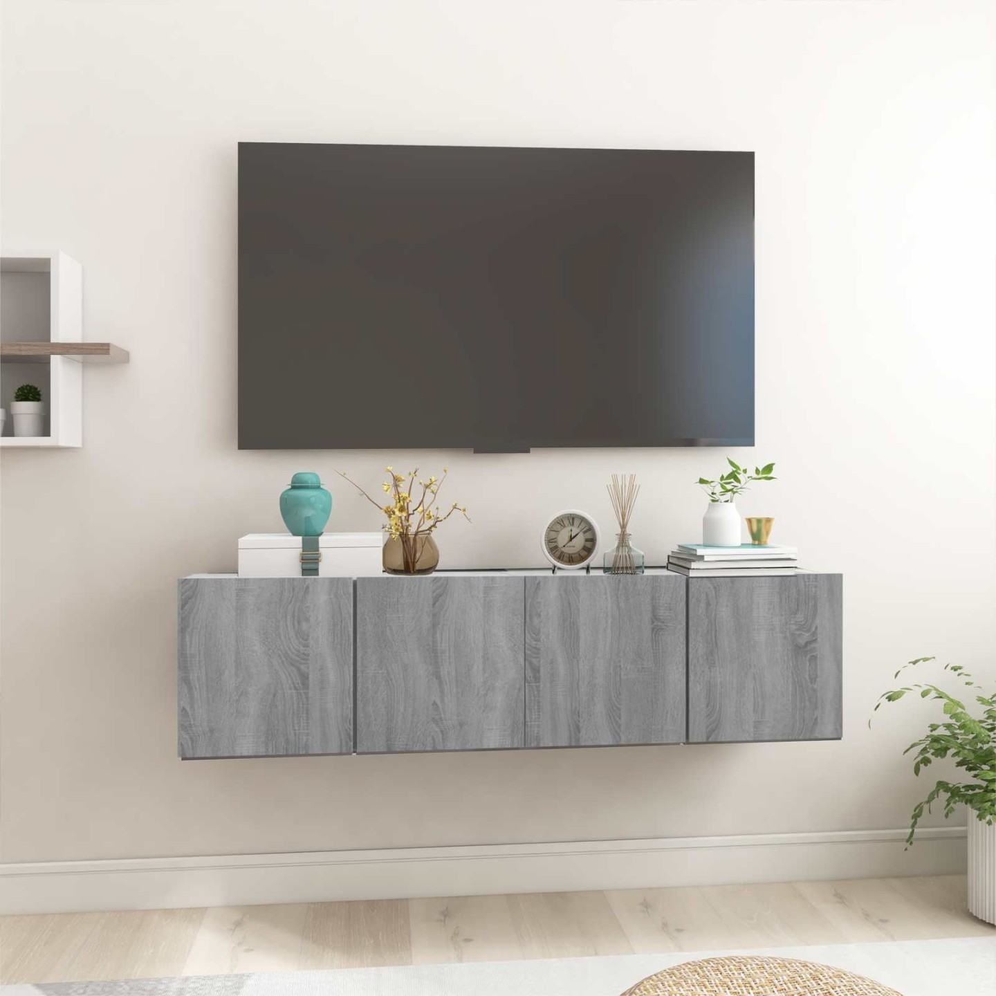 Armoires TV suspendues Sonoma gris 2 pcs 60x30x30 cm Bois