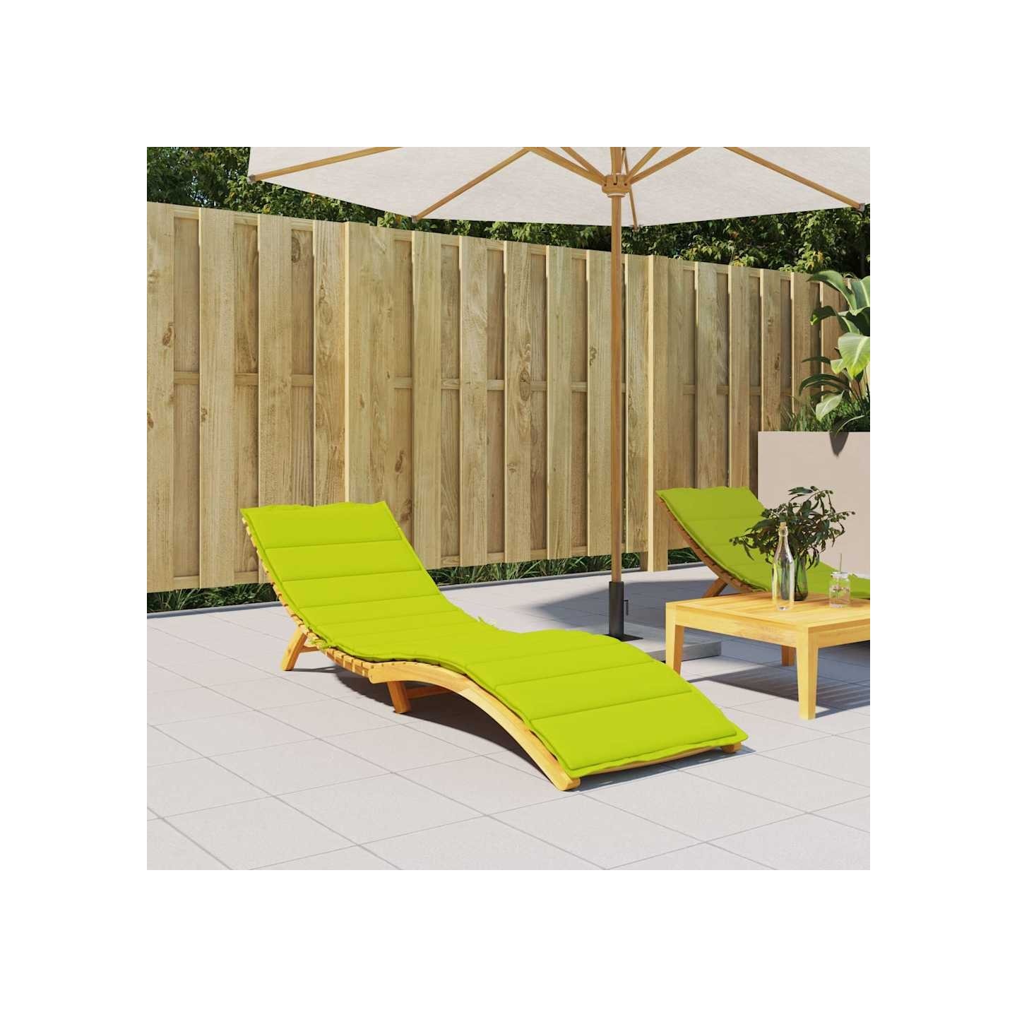Coussin de chaise longue vert vif 200x70x3 cm tissu oxford
