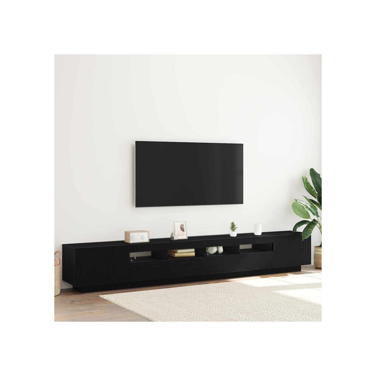 Ensemble meuble TV 3 pc 260 x 35 x 40 cm Noir