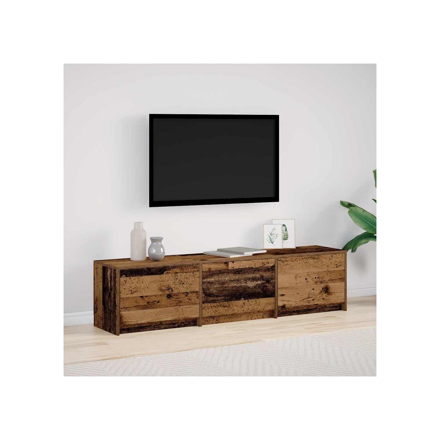 TV Cabinet with LED 165 x 34 x 40 cm Bois ancien